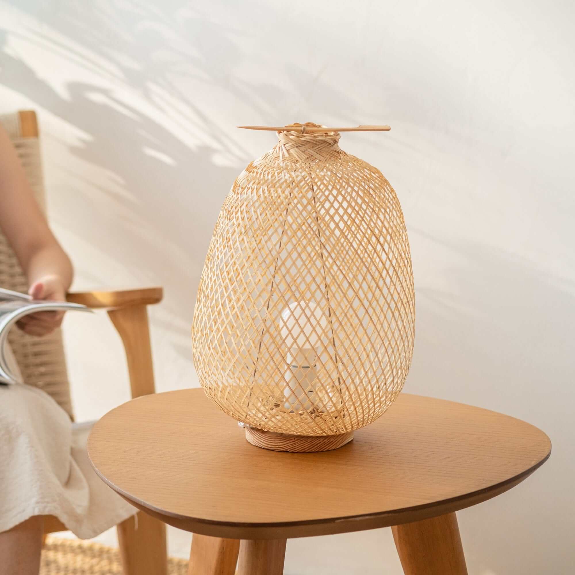 A Na - Bamboo Boho Table Lamp (14- 16 Inches) By Thaihome - Image 4