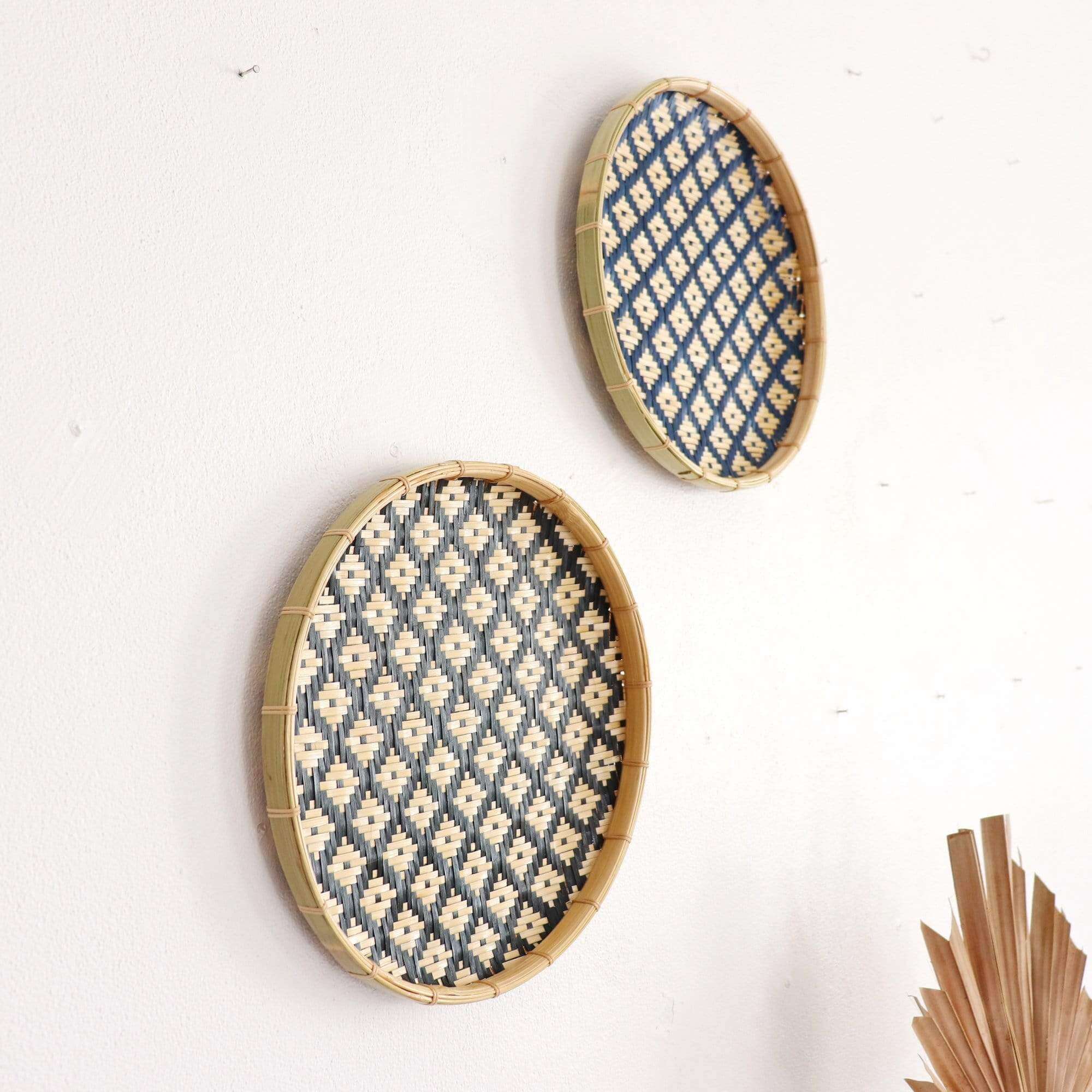 A Ti Nuch - Wall Art Decor Hanging Set Of 2 (Black And Blue) By Thaihome - Image 3