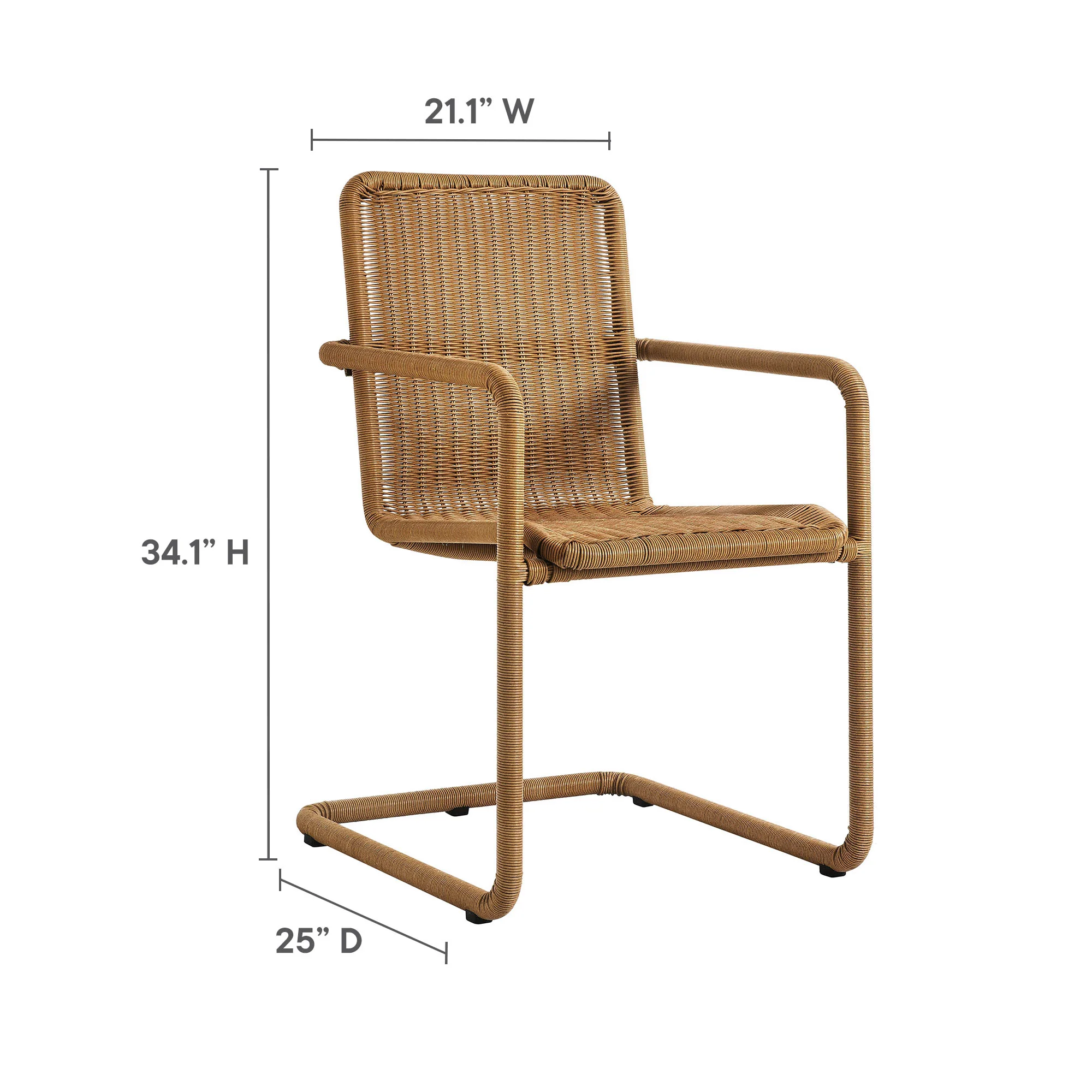 Abacus Outdoor Patio Wicker Dining Chairs Set of 2 by Modway - Image 10