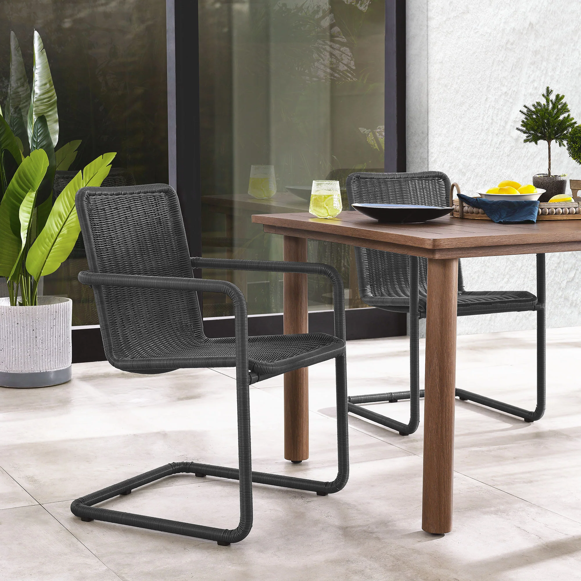 Abacus Outdoor Patio Wicker Dining Chairs Set of 2 by Modway - Image 18