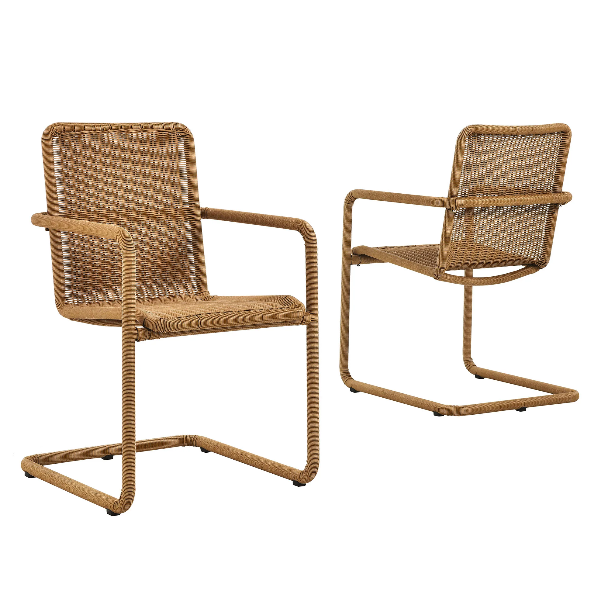Abacus Outdoor Patio Wicker Dining Chairs Set of 2 by Modway - Image 2