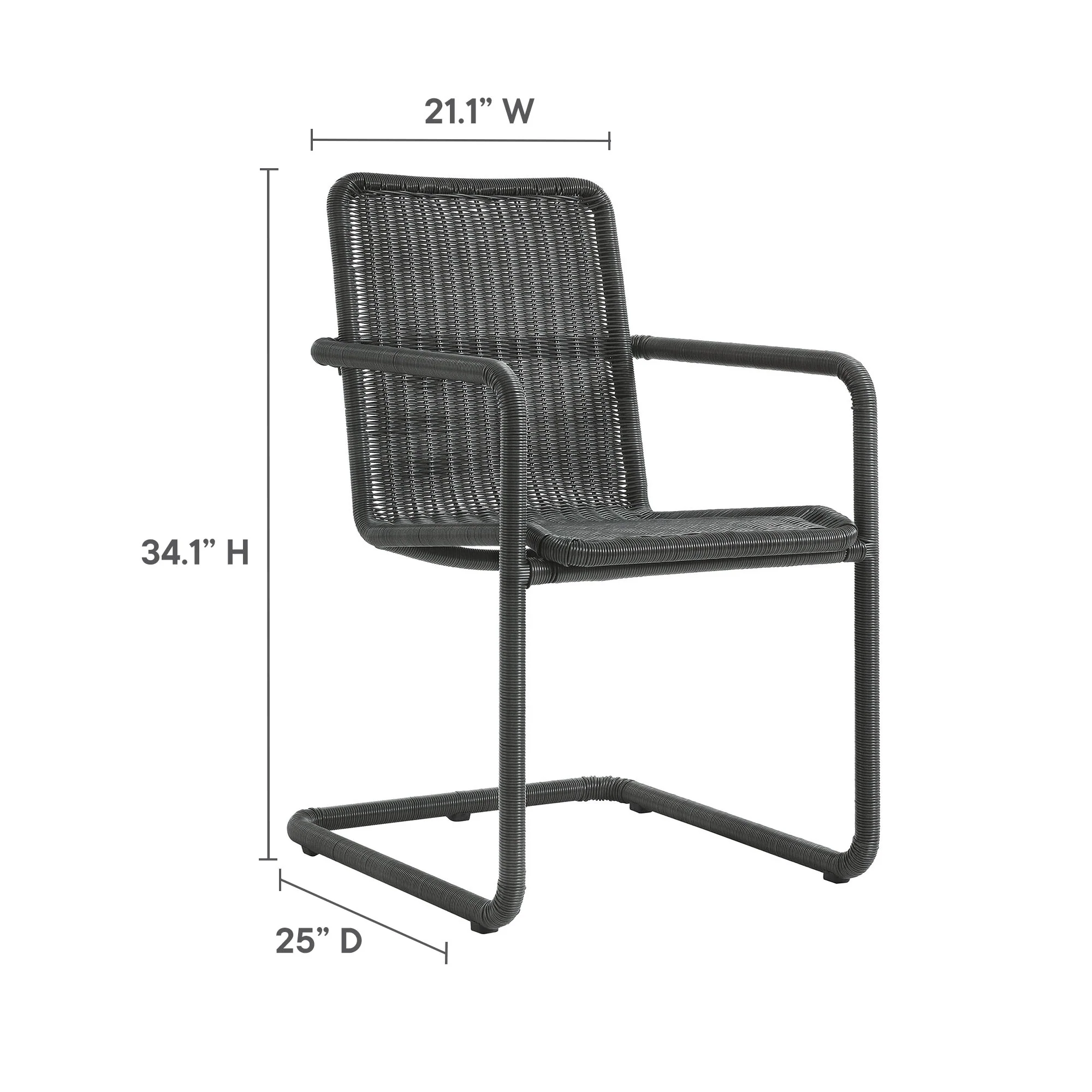 Abacus Outdoor Patio Wicker Dining Chairs Set of 2 by Modway - Image 20