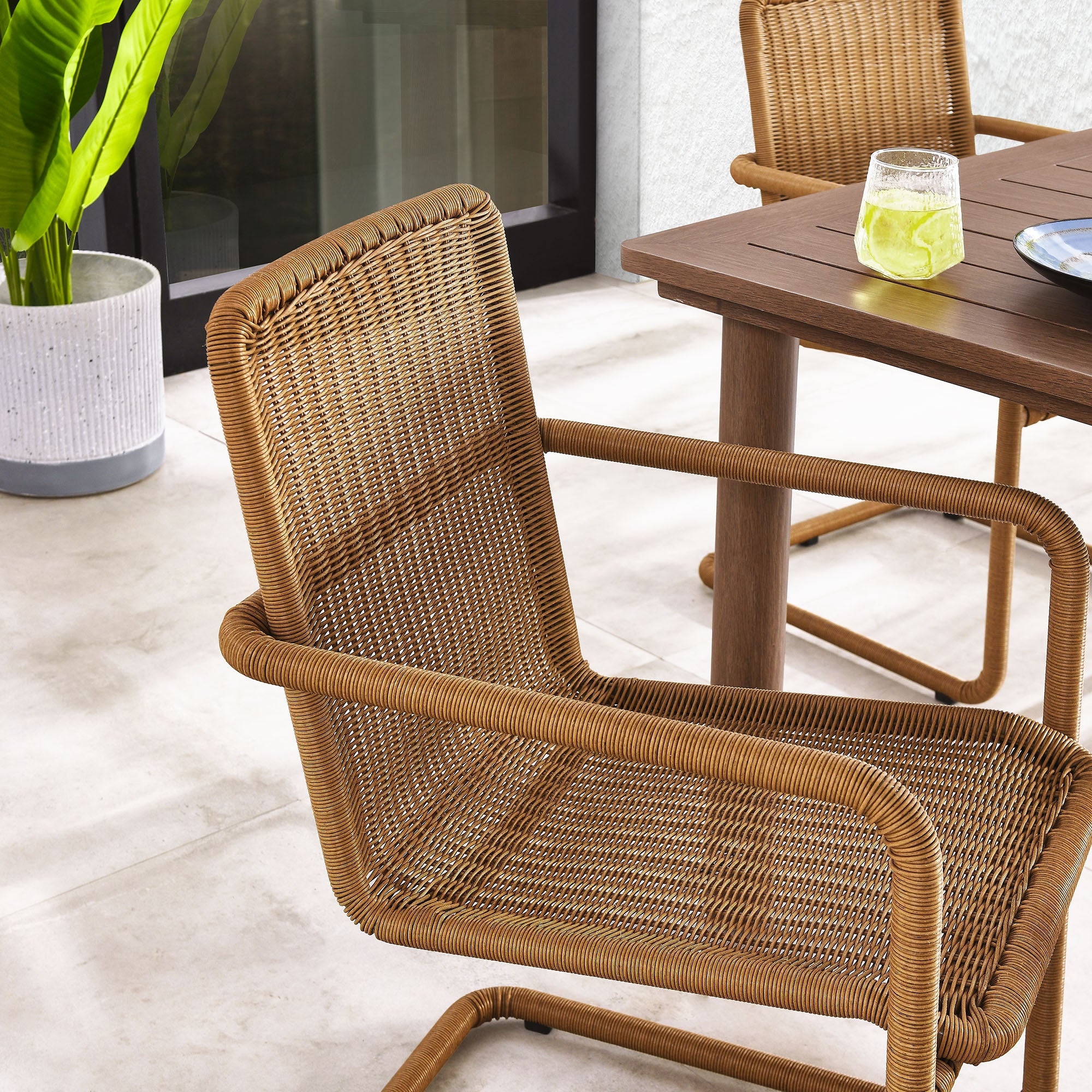 Abacus Outdoor Patio Wicker Dining Chairs Set of 2 by Modway - Image 8