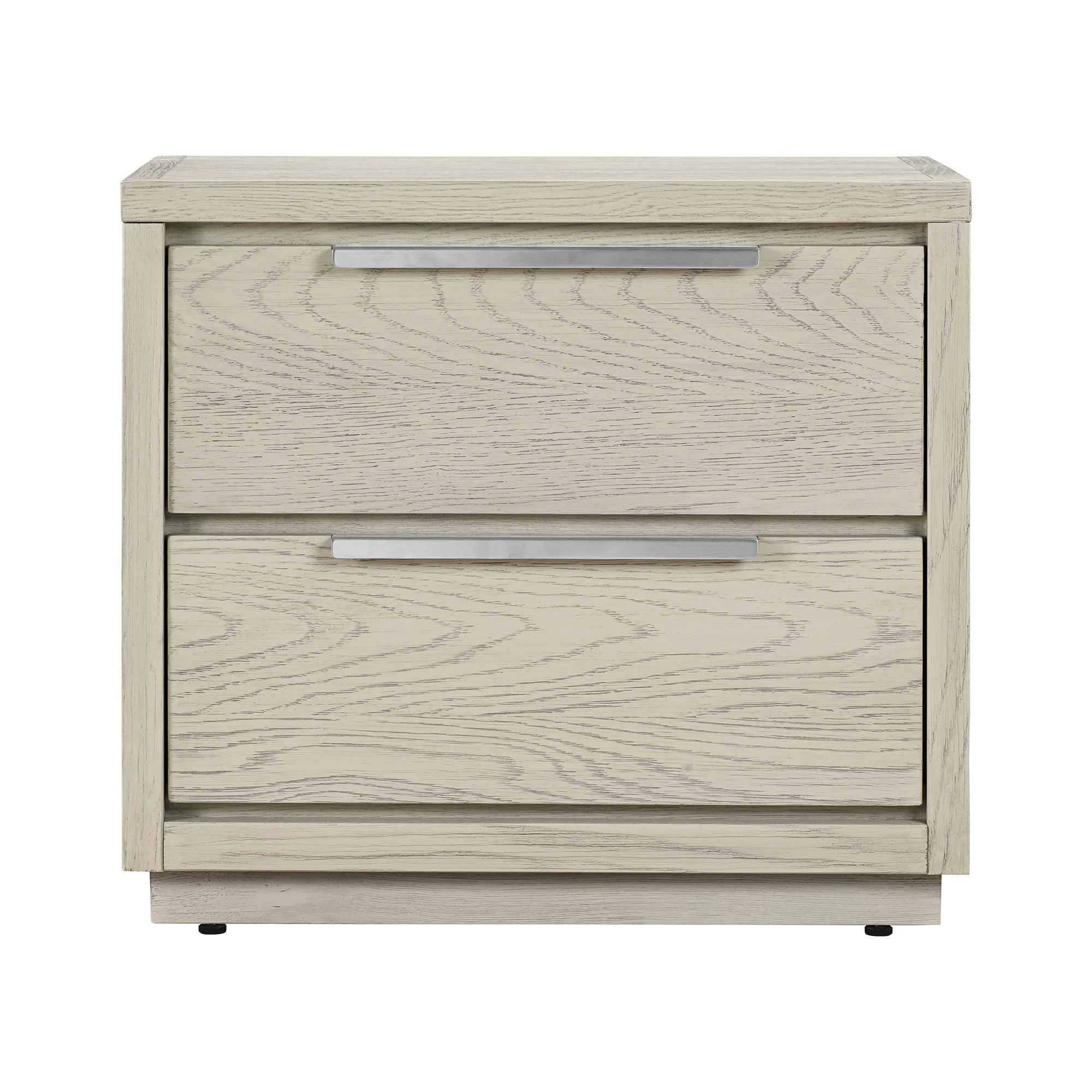 Abbey 2 Drawer Nightstand in Grey Oak Wood By Armen Living - Image 2