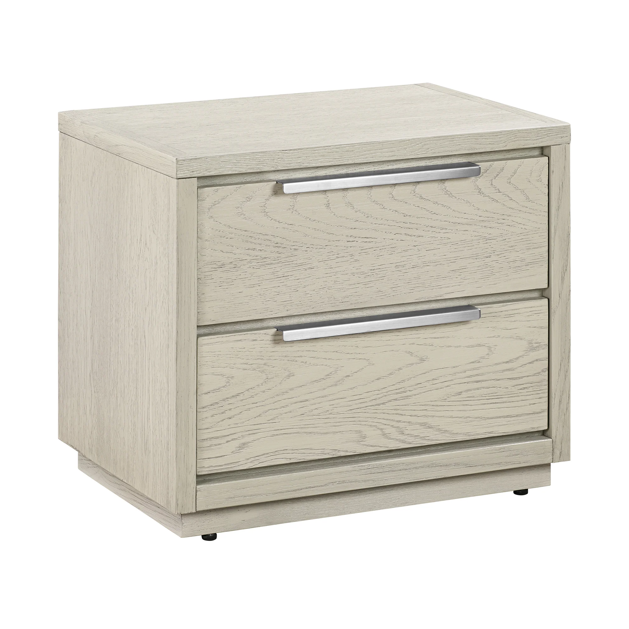Abbey 2 Drawer Nightstand in Grey Oak Wood By Armen Living - Image 4