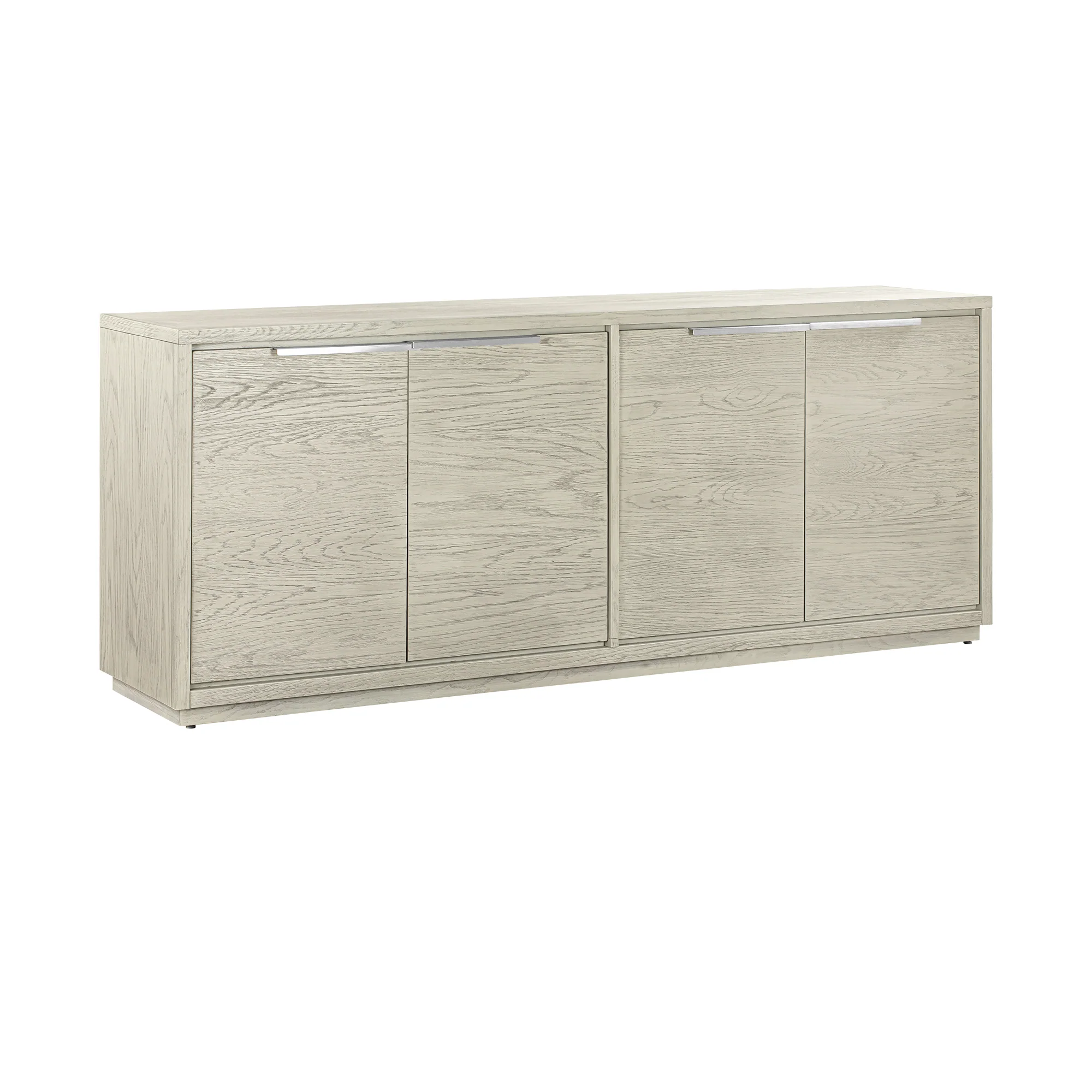 Abbey 4 Door Sideboard Buffet in Grey Oak Wood By Armen Living - Image 3
