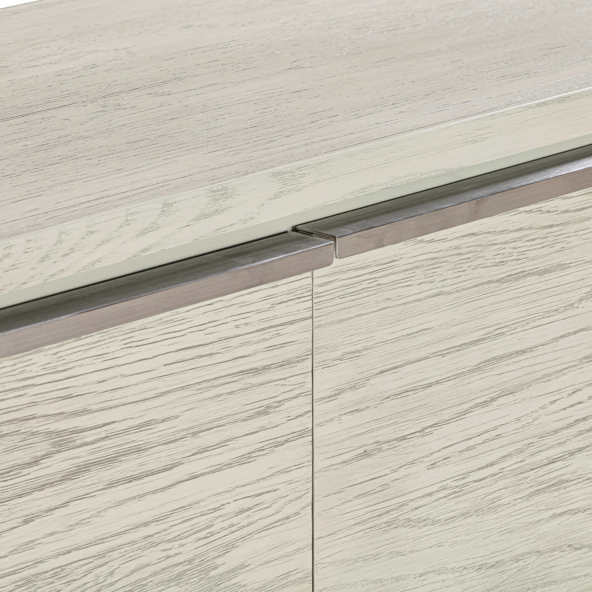 Abbey 4 Door Sideboard Buffet in Grey Oak Wood By Armen Living - Image 6
