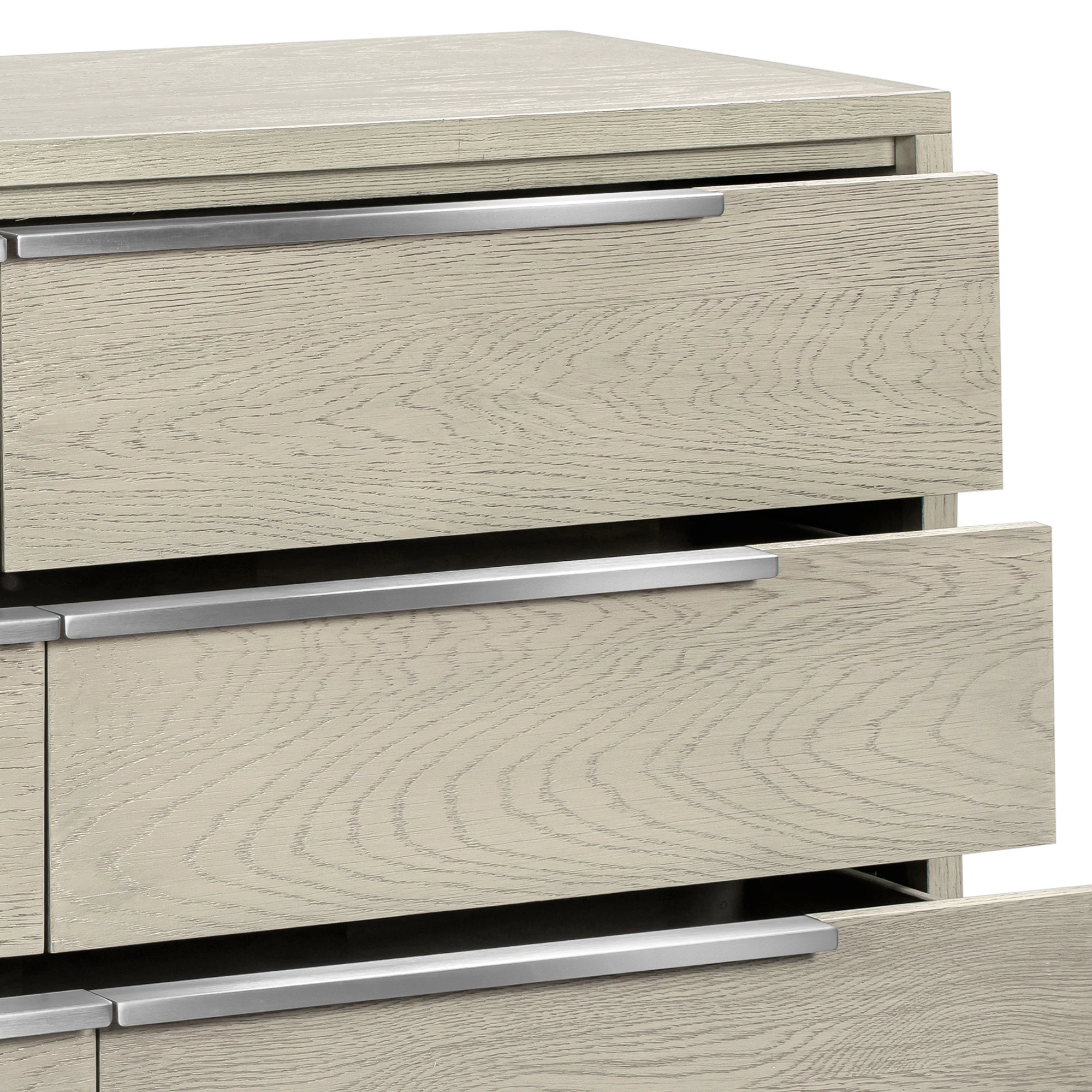 Abbey 6 Drawer Dresser in Grey Oak Wood By Armen Living - Image 8