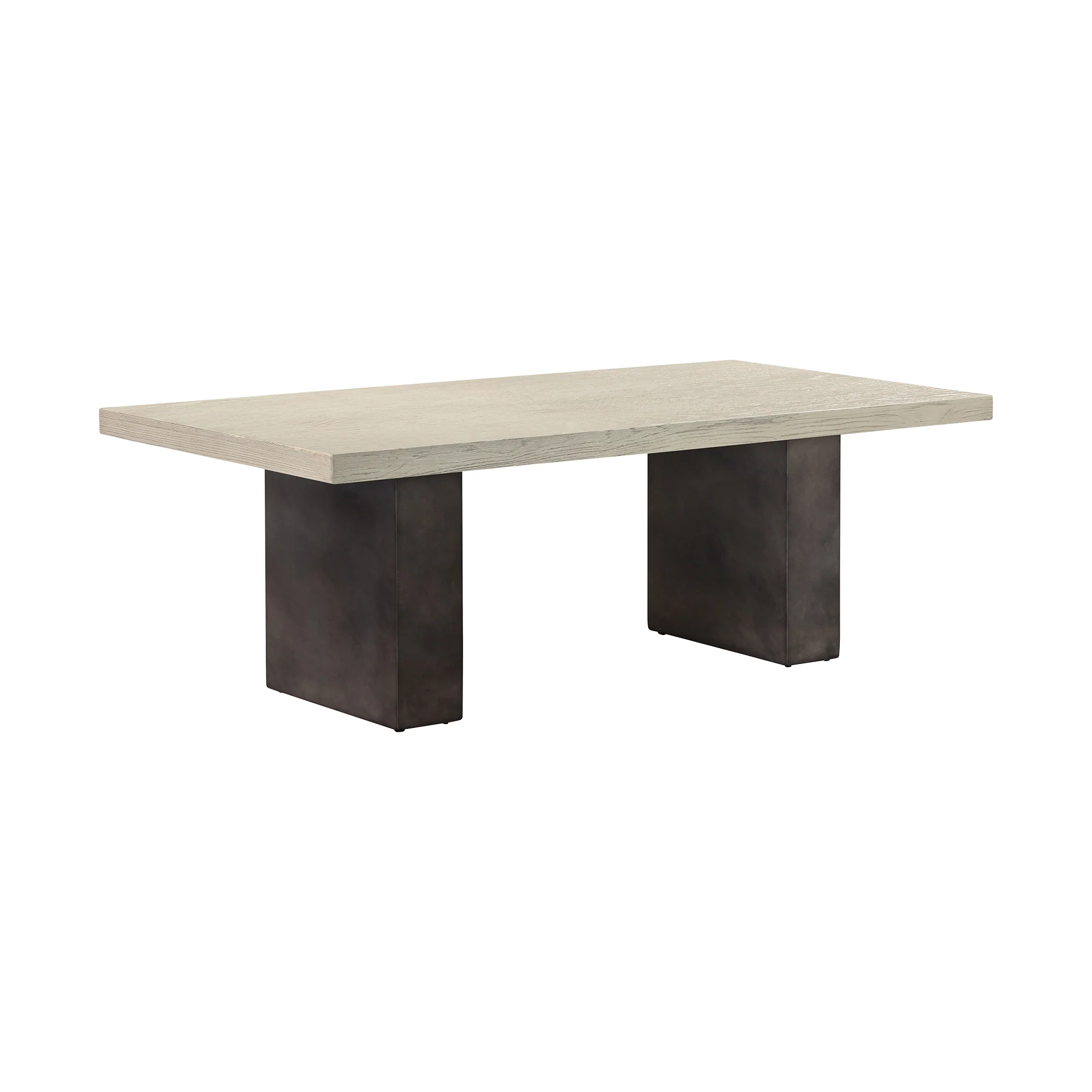 Abbey Concrete and Grey Oak Wood Coffee Table By Armen Living - Image 3