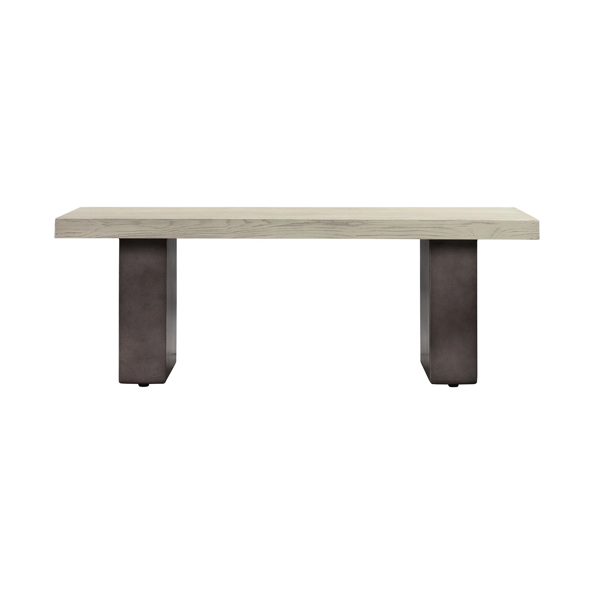Abbey Concrete and Grey Oak Wood Dining Table By Armen Living - Image 2