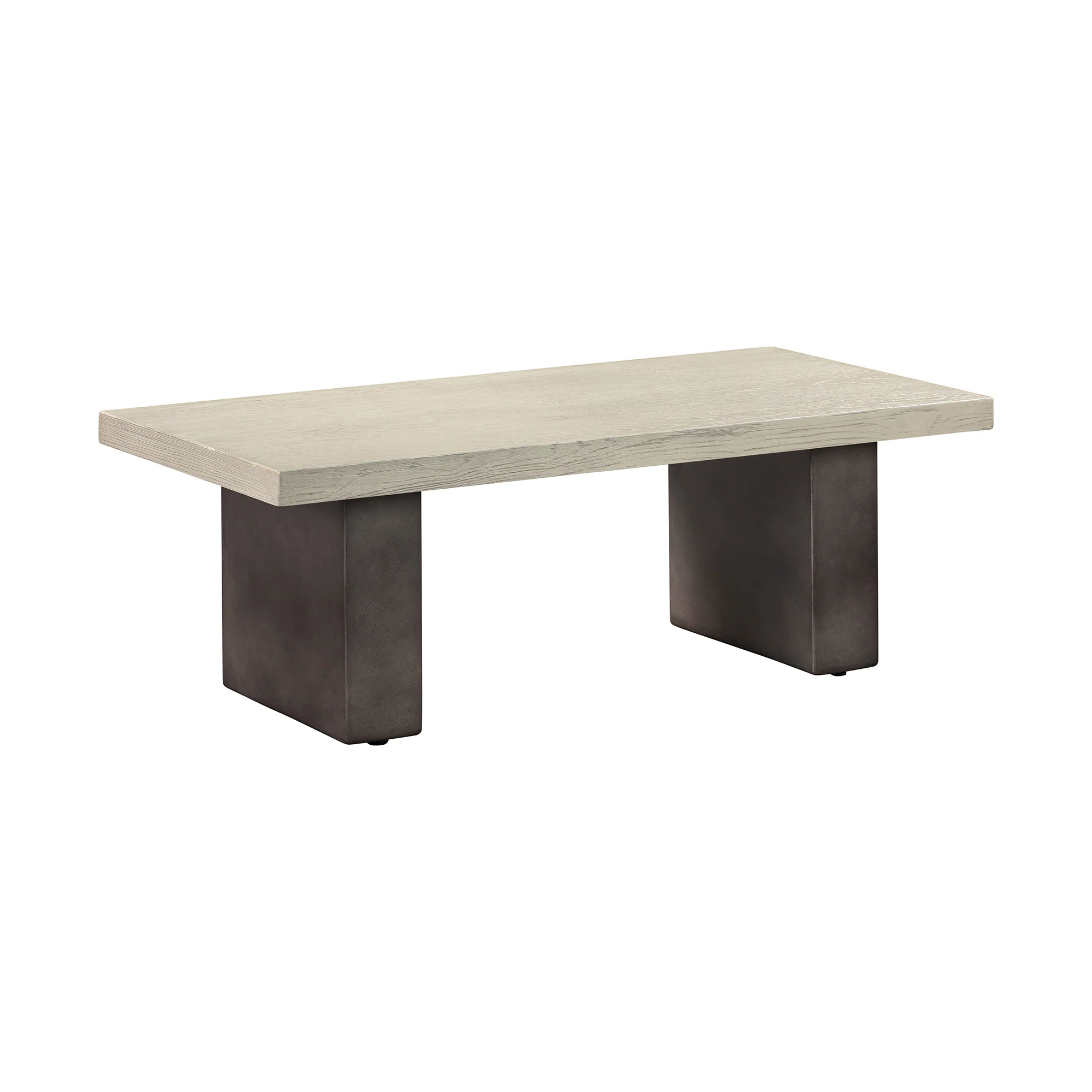 Abbey Concrete and Grey Oak Wood Dining Table By Armen Living - Image 3