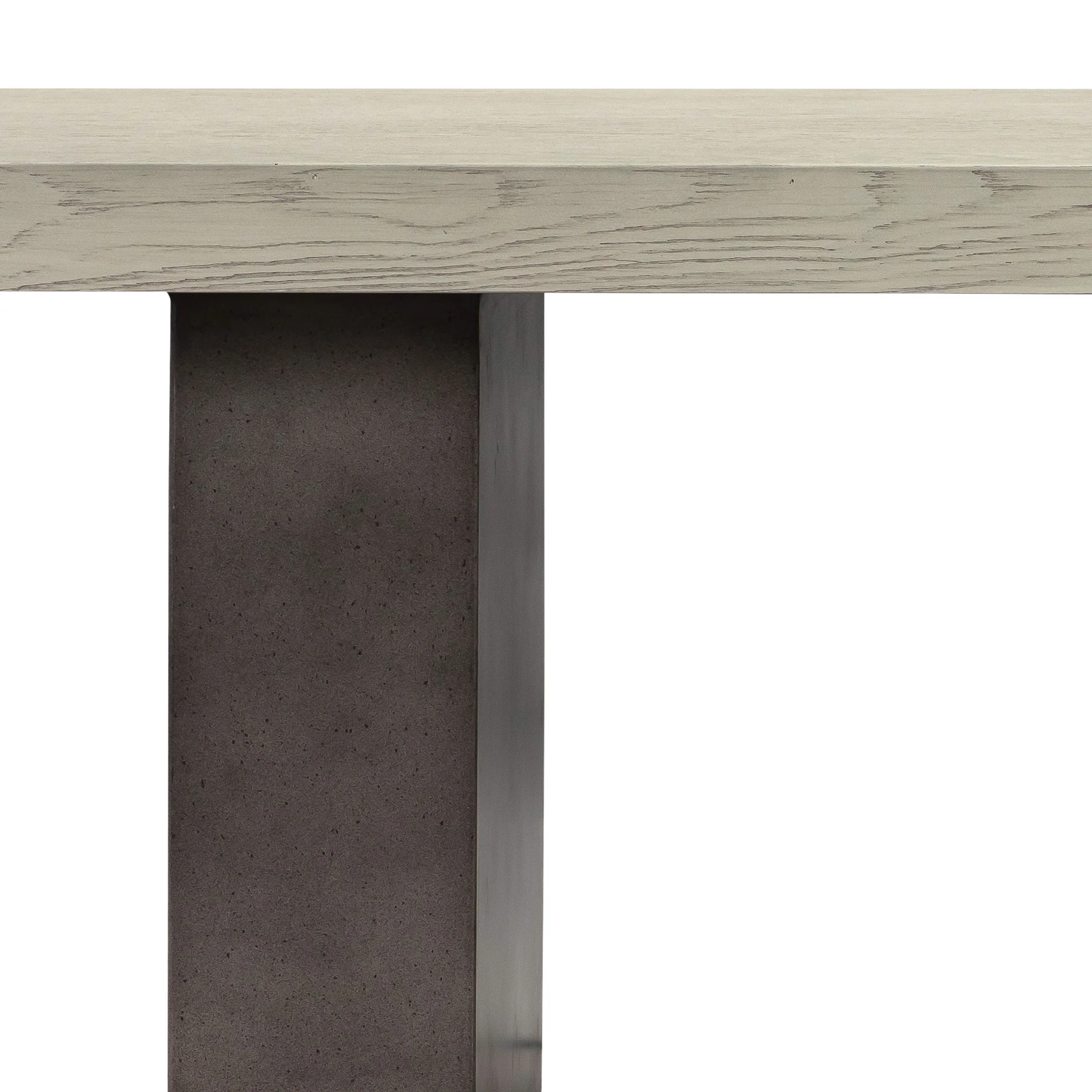 Abbey Concrete and Grey Oak Wood Dining Table By Armen Living - Image 4
