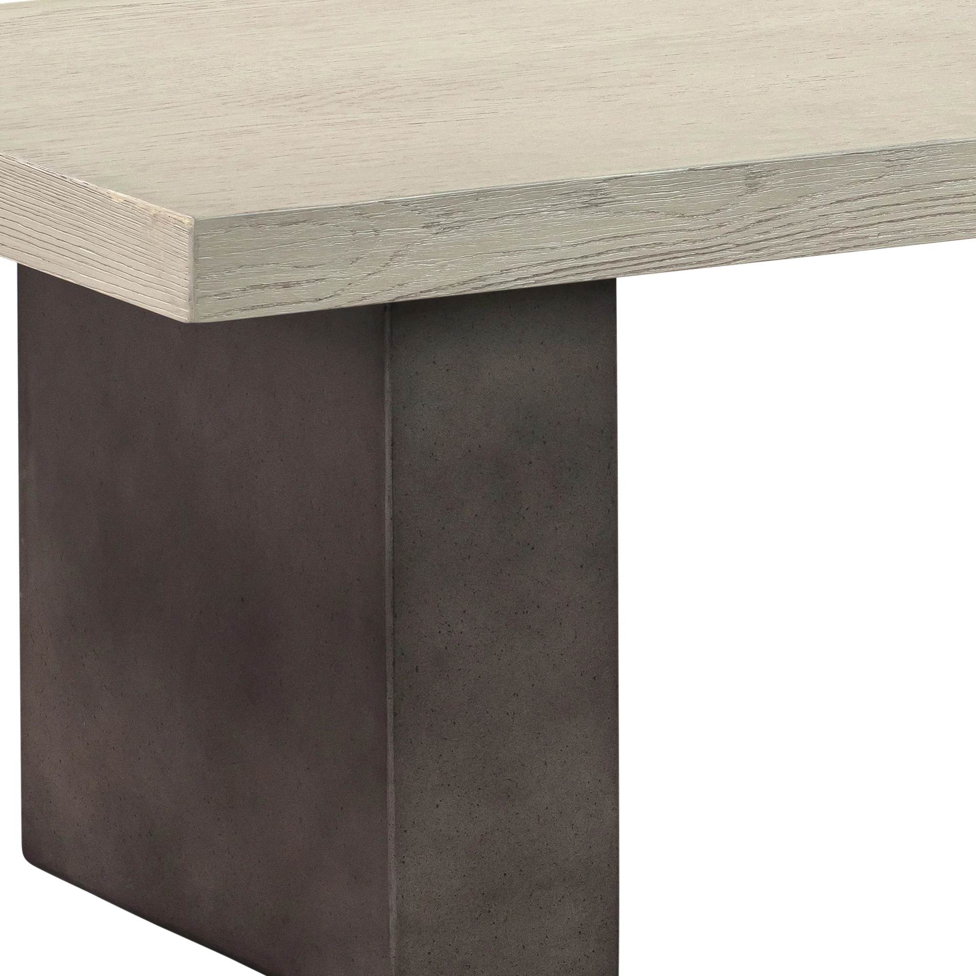 Abbey Concrete and Grey Oak Wood Dining Table By Armen Living - Image 5