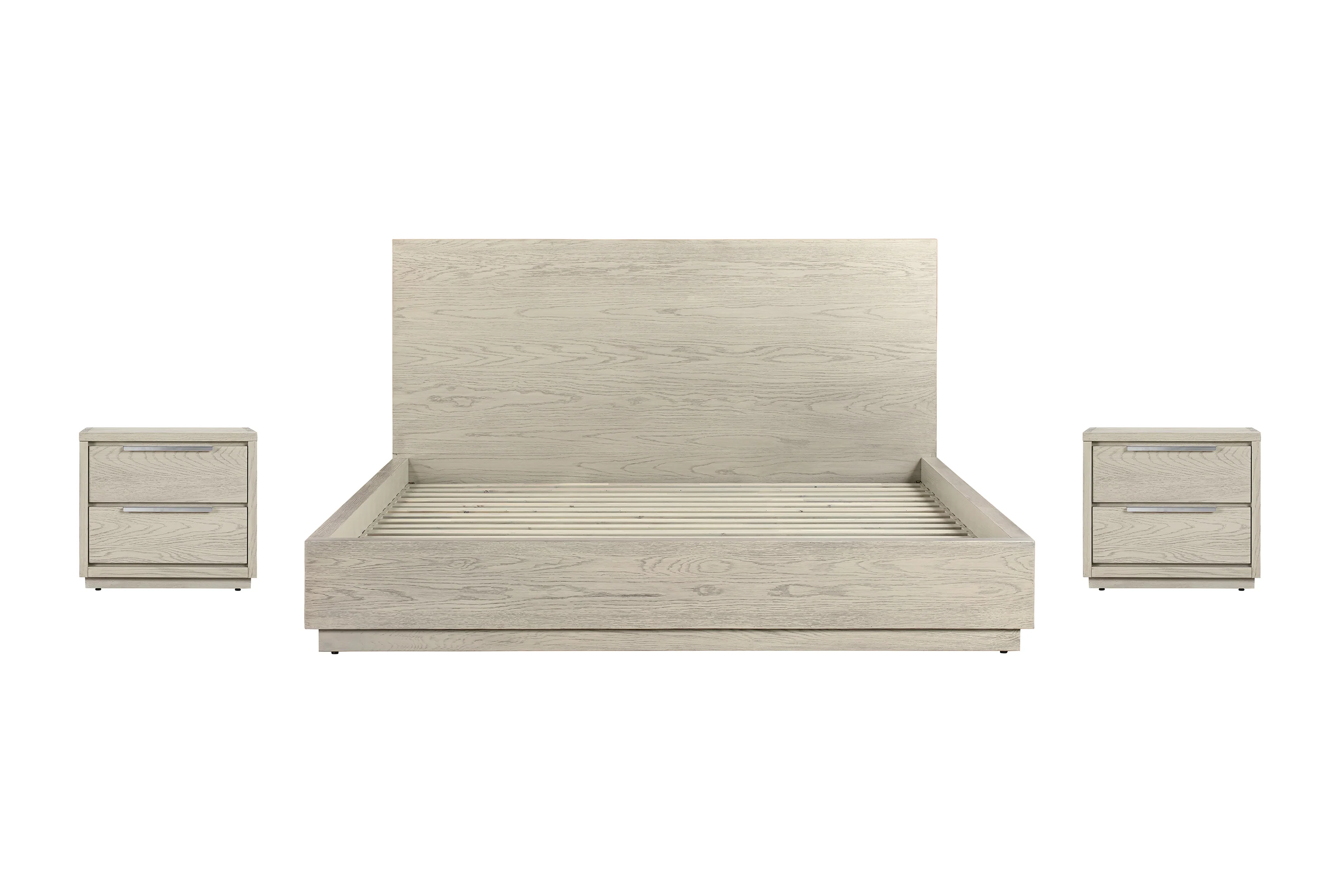 Abbey King 3 Piece Bedroom Set in Grey Oak Wood By Armen Living - Image 2