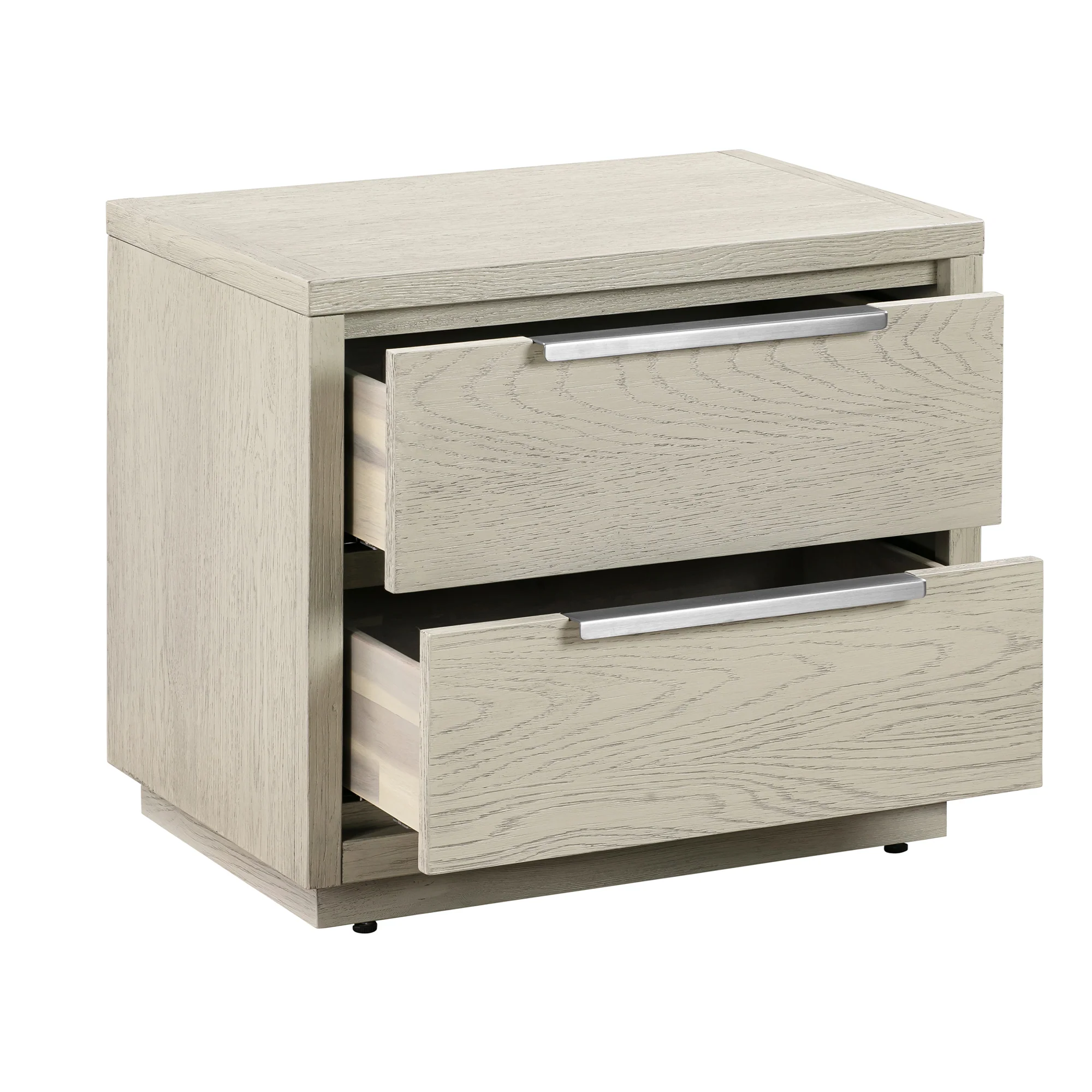 Abbey King 4 Piece Bedroom Set in Grey Oak Wood By Armen Living - Image 6