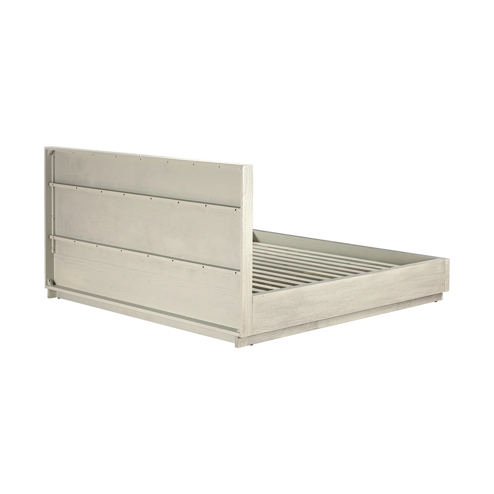 Abbey King Platform Bed Frame in Grey Oak Wood By Armen Living - Image 5