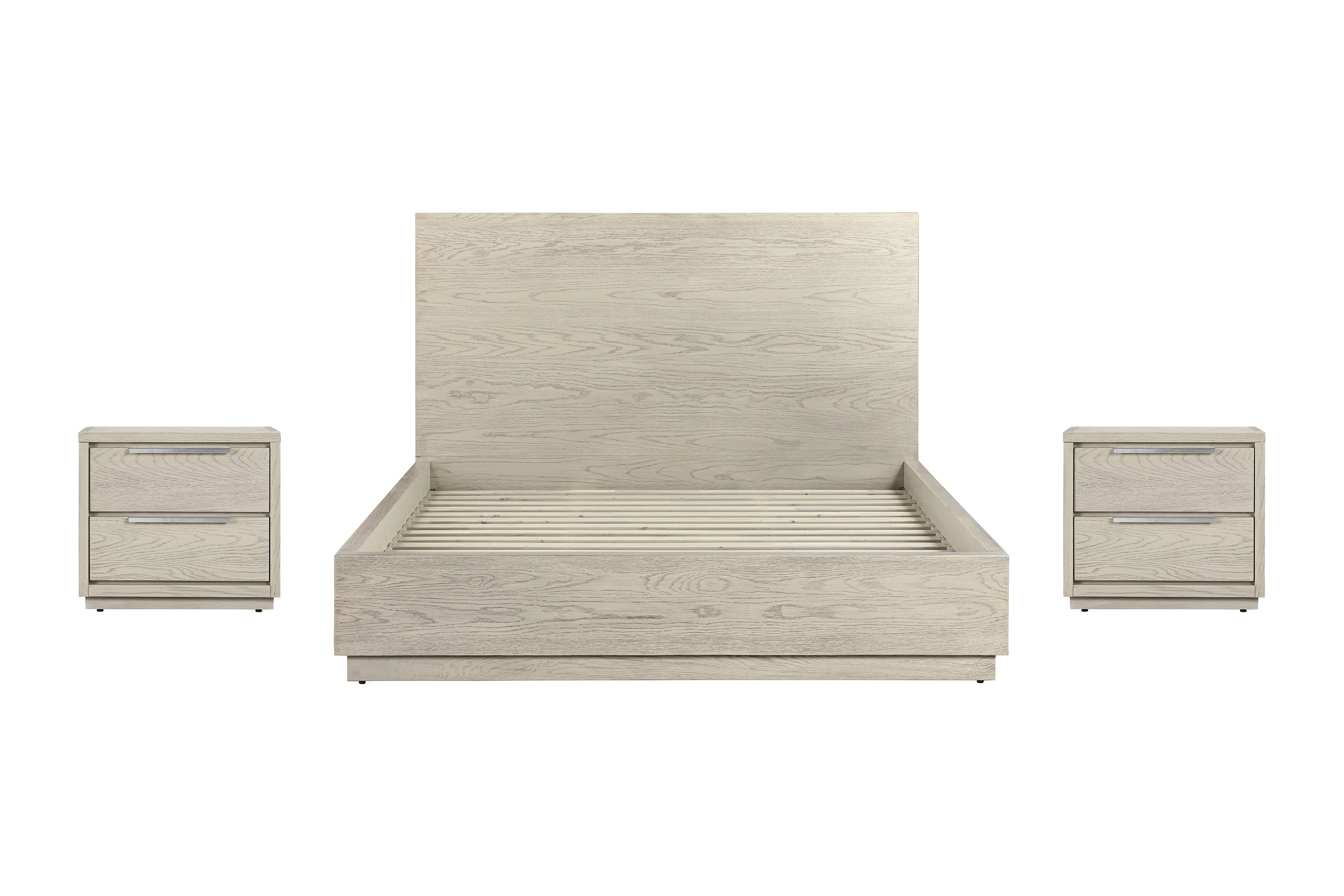 Abbey Queen 3 Piece Bedroom Set in Grey Oak Wood By Armen Living - Image 2