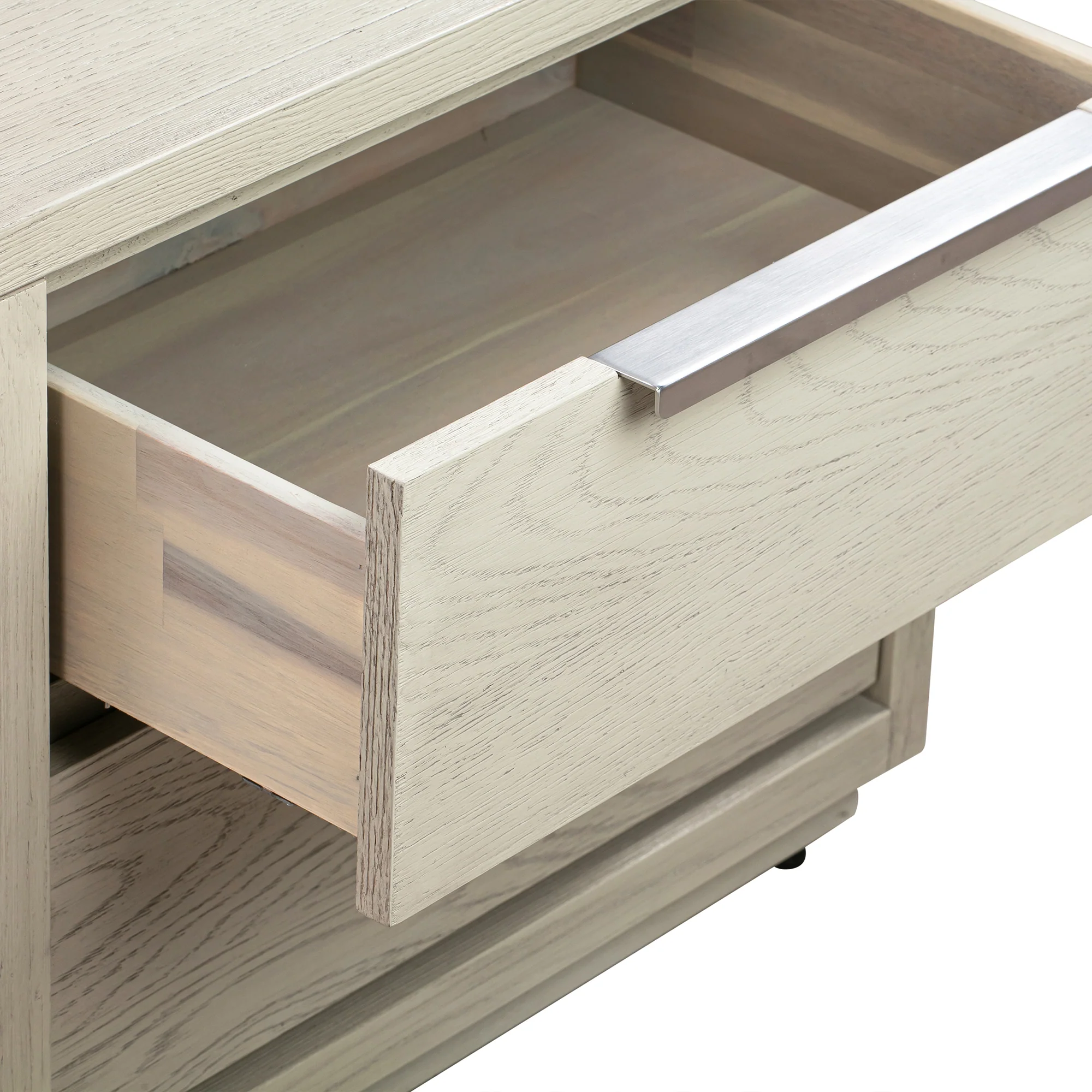 Abbey Queen 4 Piece Bedroom Set in Grey Oak Wood By Armen Living - Image 8