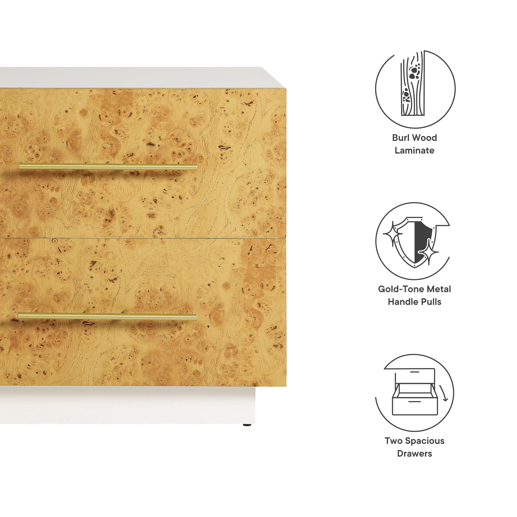 Abel 2-Drawer Burl Wood Nightstand by Modway - Image 8