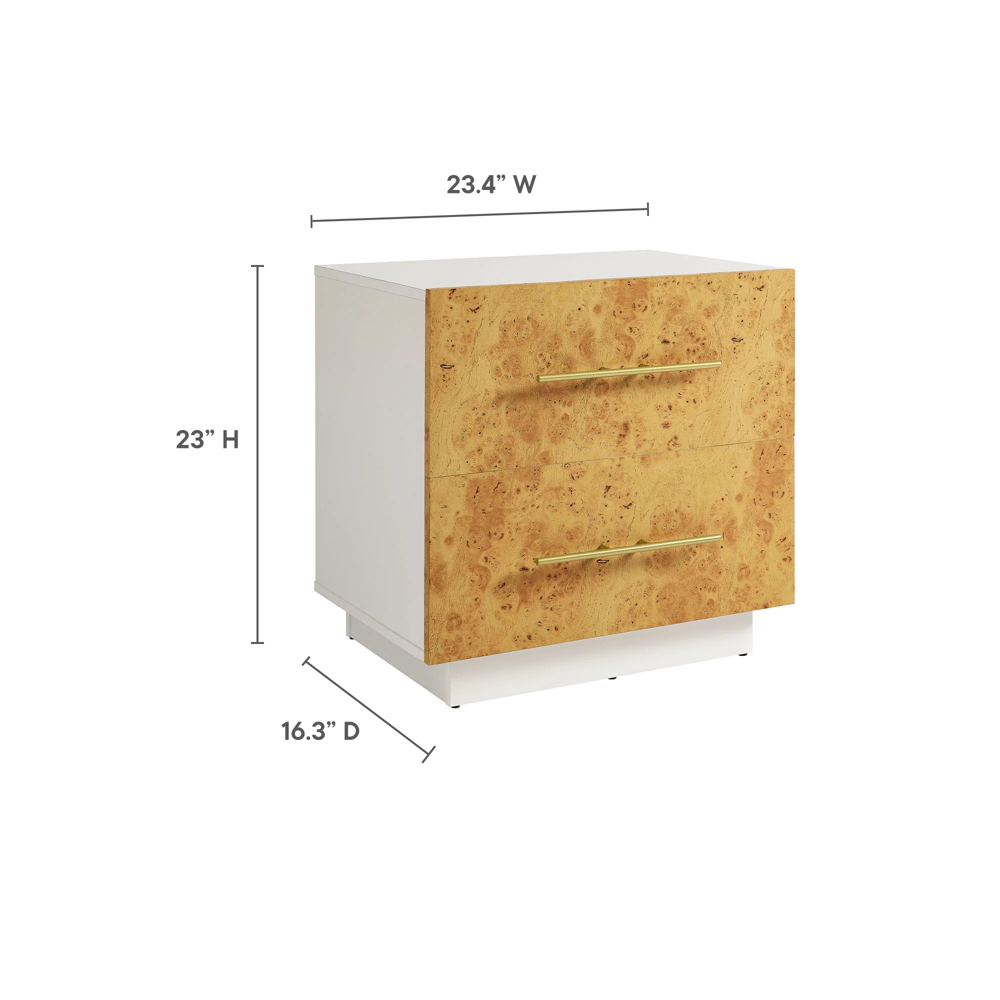 Abel 2-Drawer Burl Wood Nightstand by Modway - Image 9