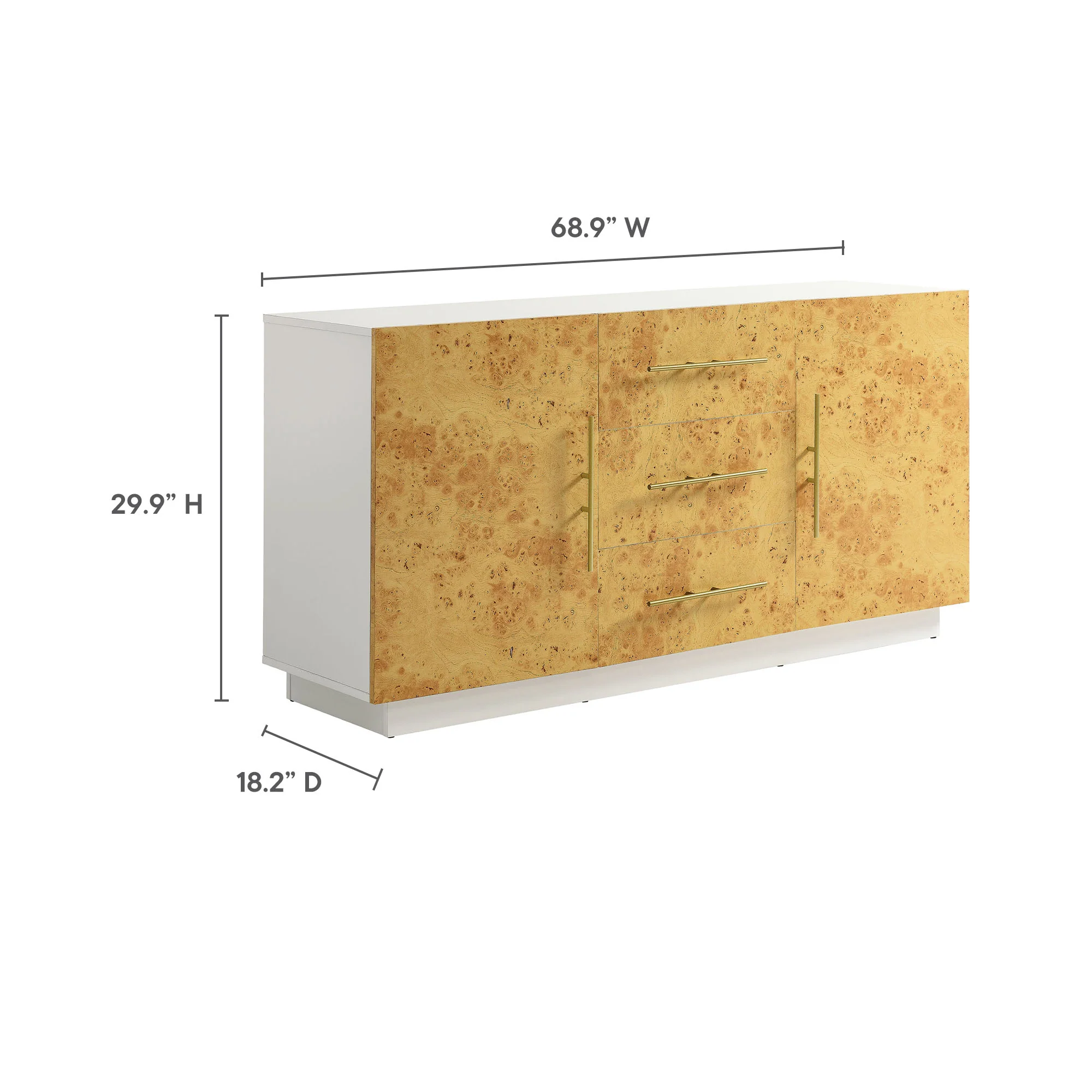 Abel 59 Inch Burl Wood Sideboard Buffet TV Stand by Modway - Image 7