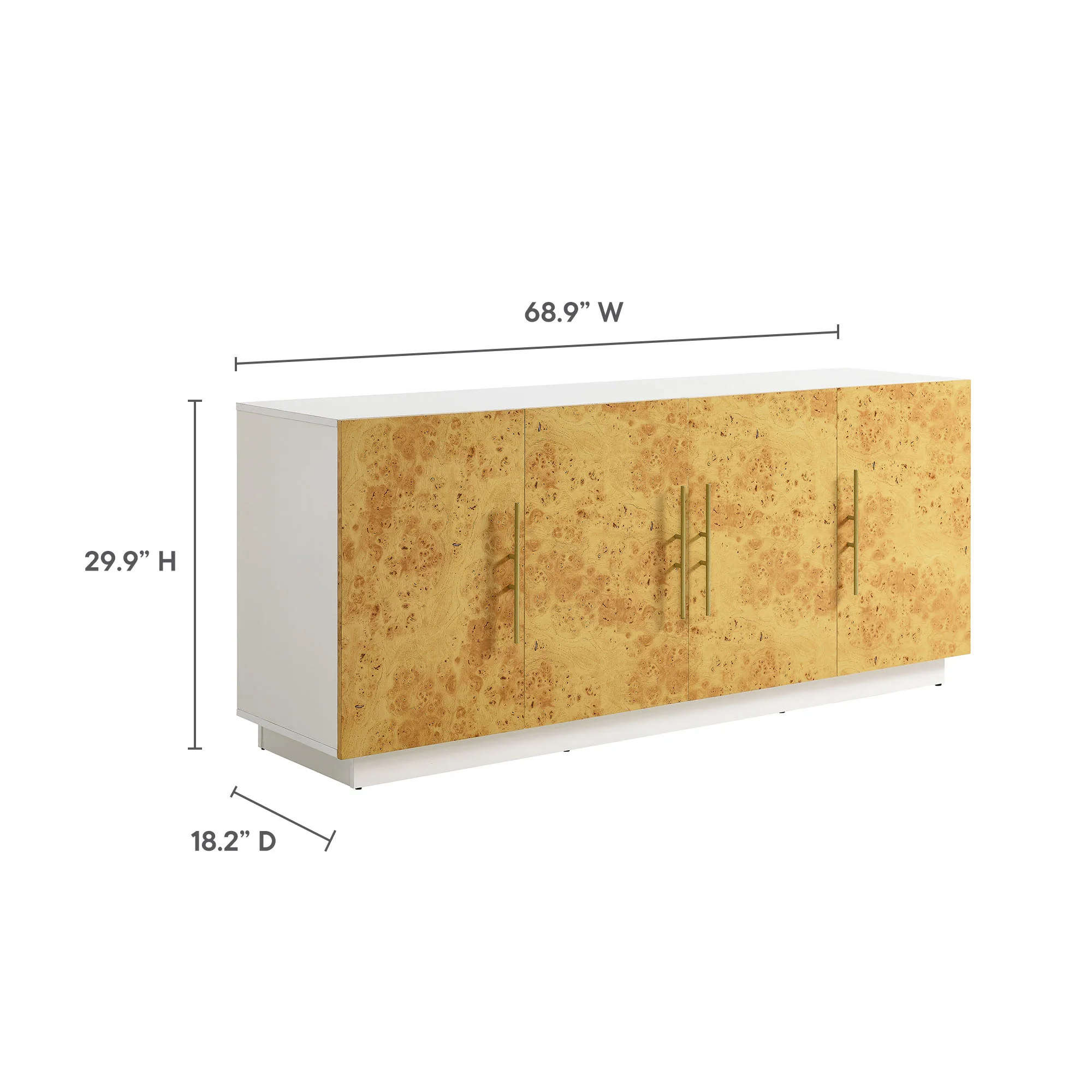 Abel 69 Inch Burl Wood Sideboard Buffet TV Stand by Modway - Image 11
