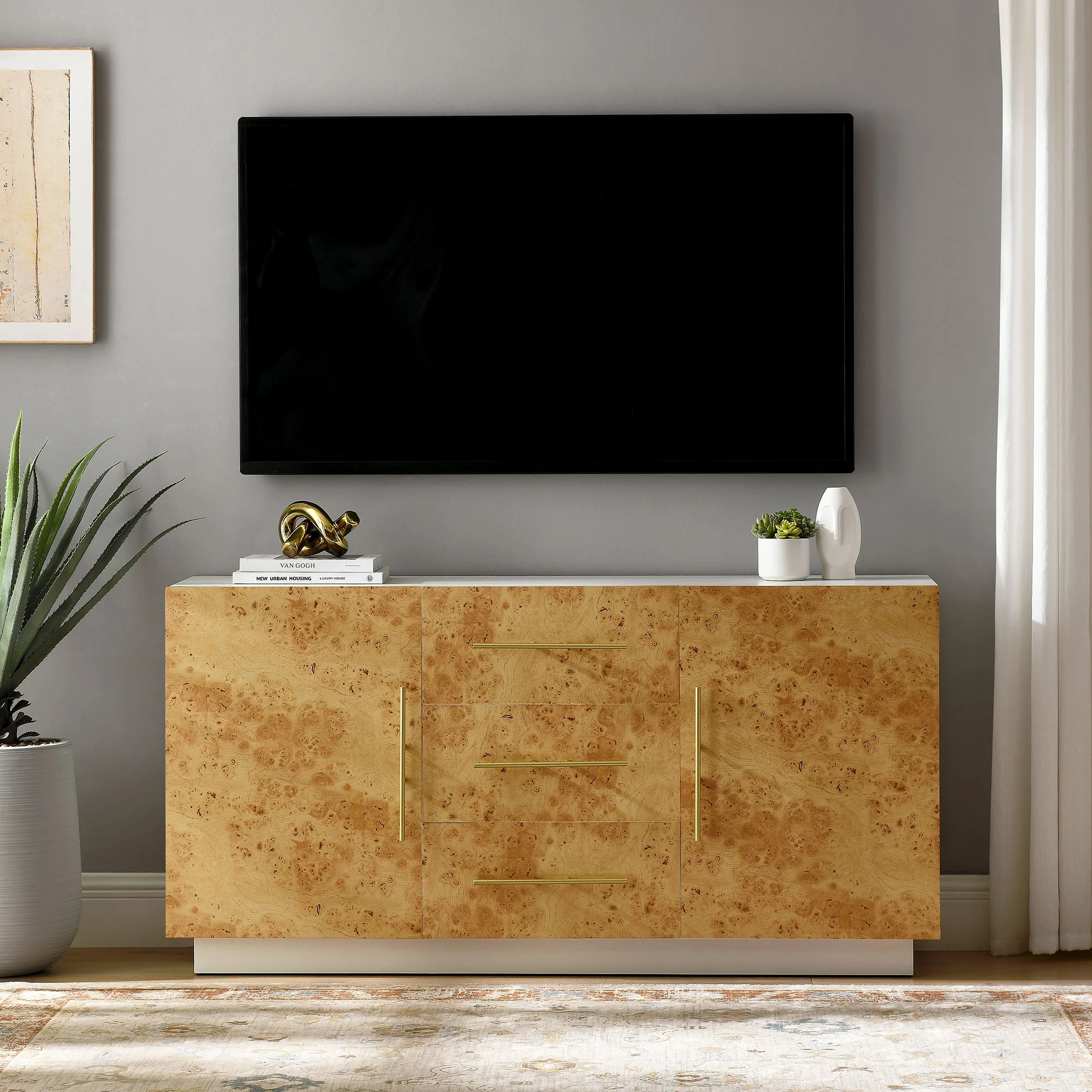 Abel 69 Inch Burl Wood Sideboard Buffet TV Stand by Modway - Image 12