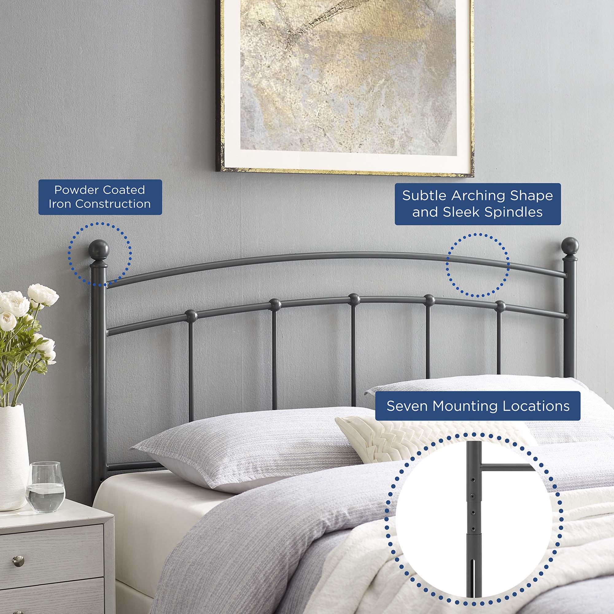 Abigail Metal King Headboard by Modway - Image 11