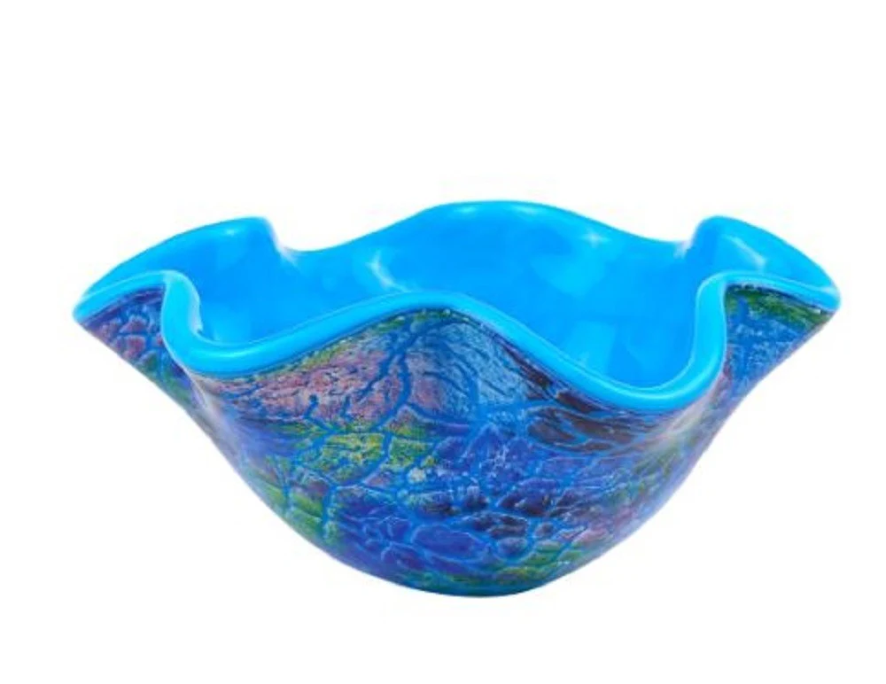 Abstract Multi Color Glass Centerpiece Bowl By Homeroots - Image 2