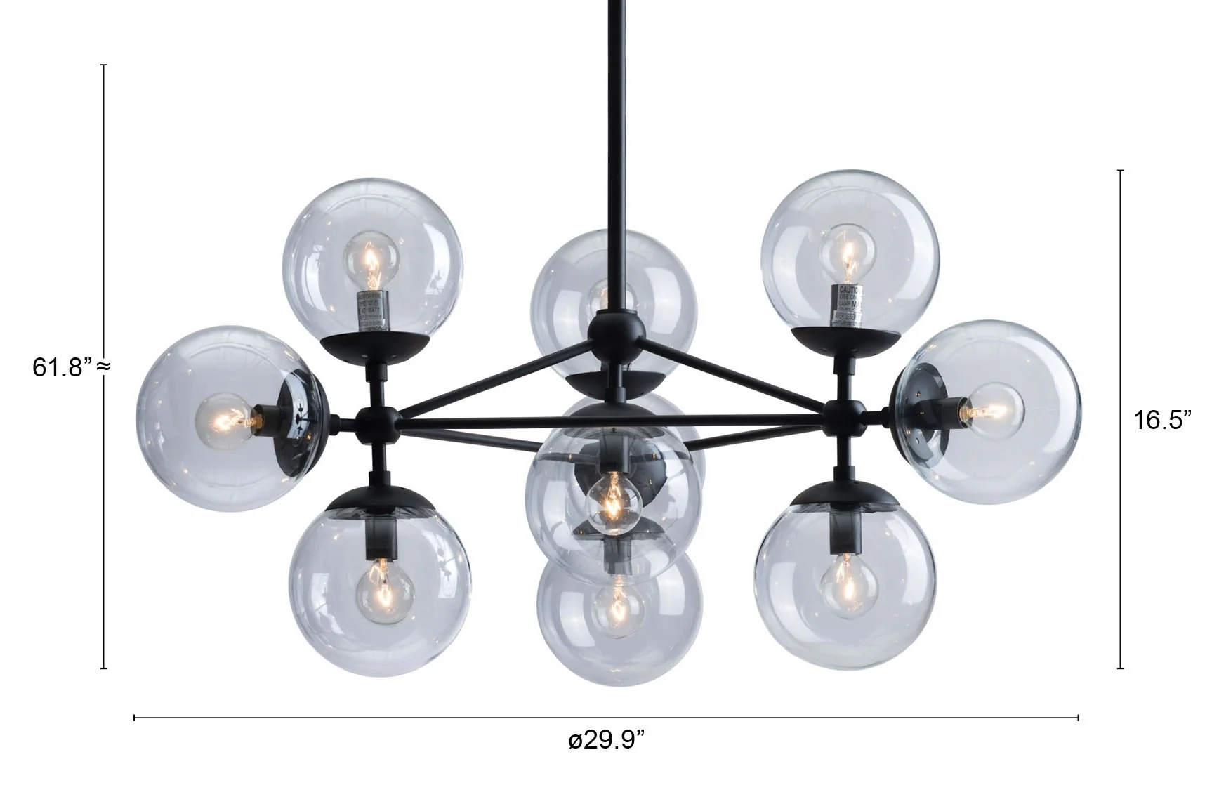 Abundant Ceiling Lamp Black By Homeroots - Image 8