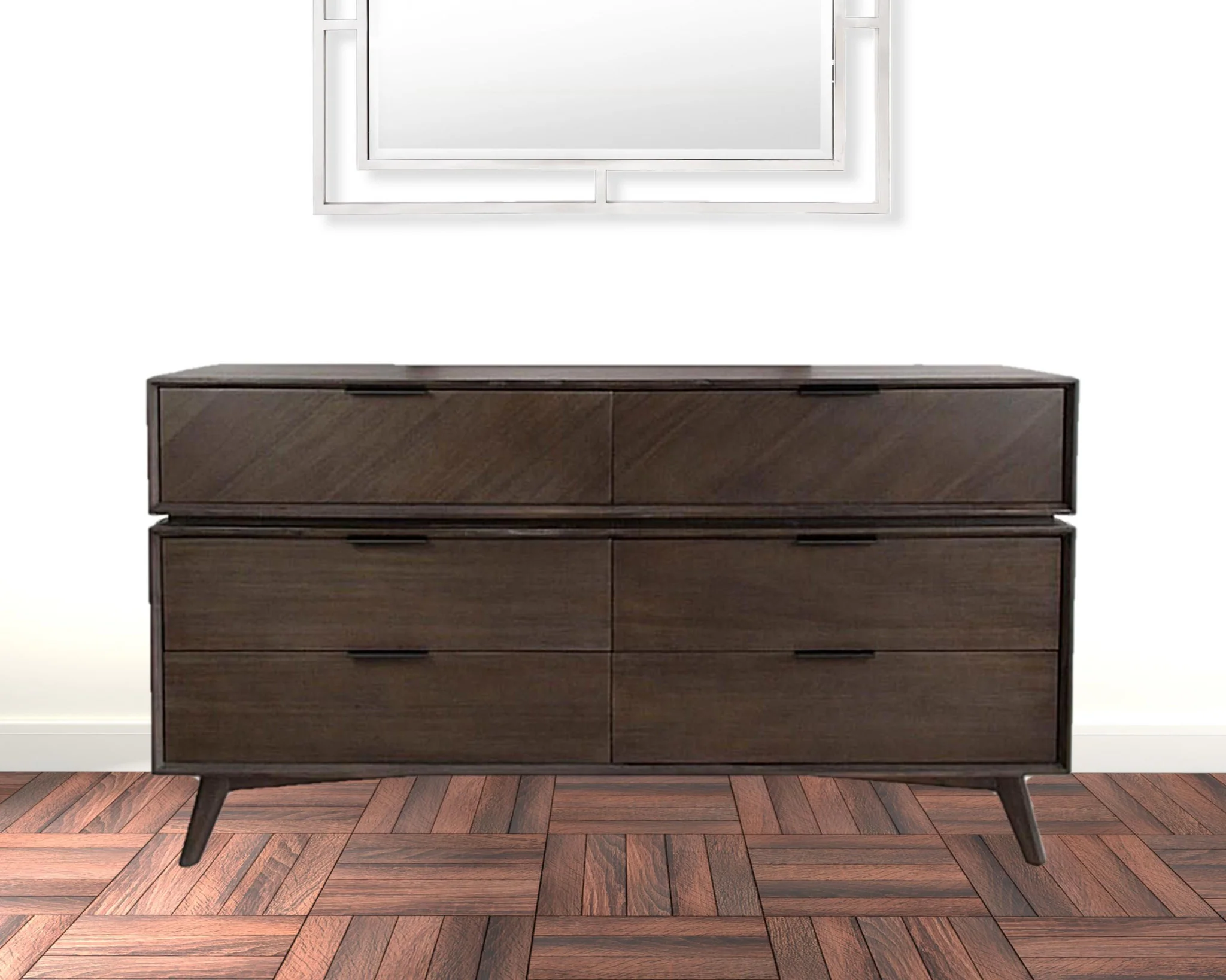 Acacia Solid Wood Six Drawer Double Dresser By Homeroots - Image 10
