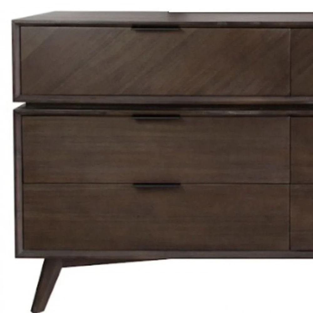 Acacia Solid Wood Six Drawer Double Dresser By Homeroots - Image 4