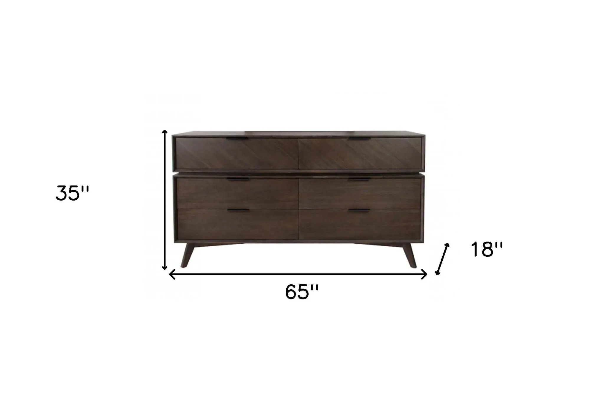 Acacia Solid Wood Six Drawer Double Dresser By Homeroots - Image 7