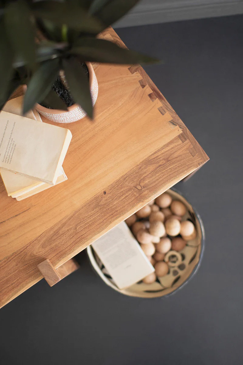 Acacia Wood Adjustable Coffee Table By Kalalou - Image 2