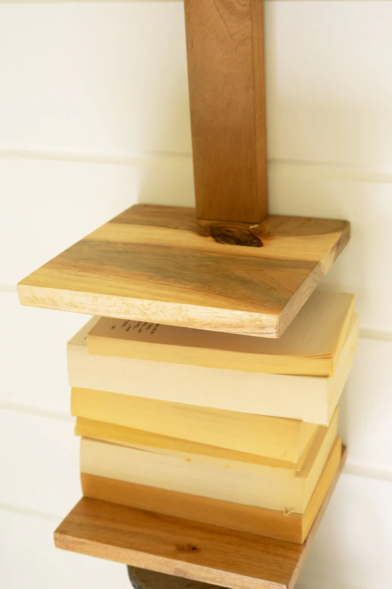 Acacia Wood Six Tiered Vertical Shelf By Kalalou - Image 3