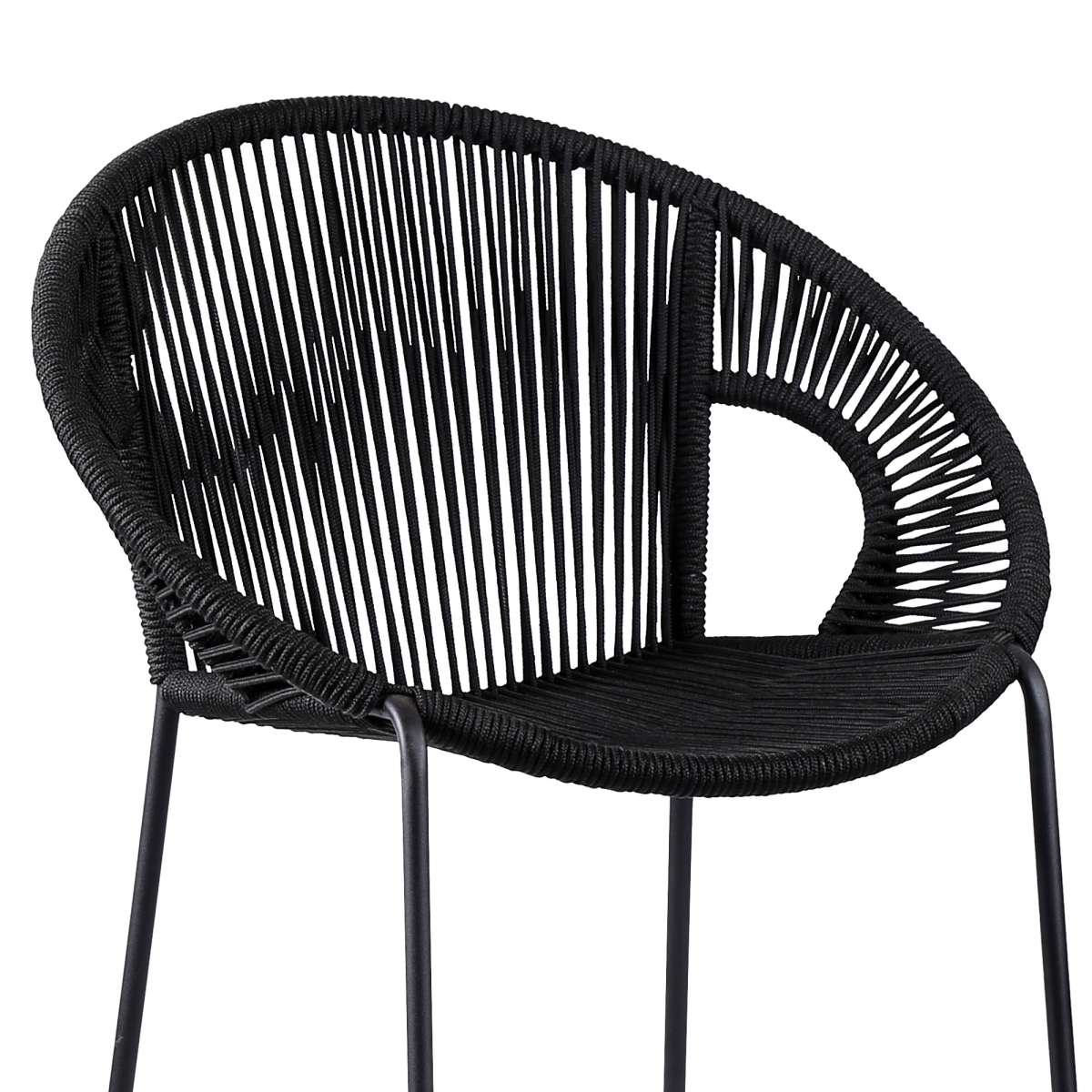 Acapulco 26" Indoor Outdoor Steel Bar Stool with Black Rope By Armen Living - Image 5
