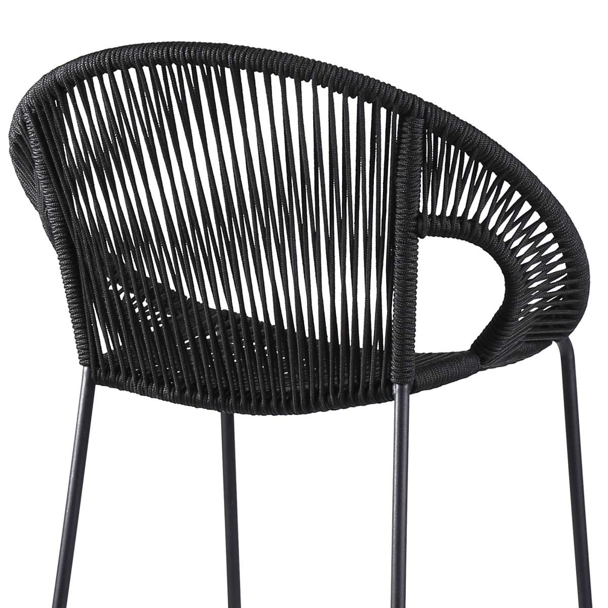 Acapulco 26" Indoor Outdoor Steel Bar Stool with Black Rope By Armen Living - Image 6