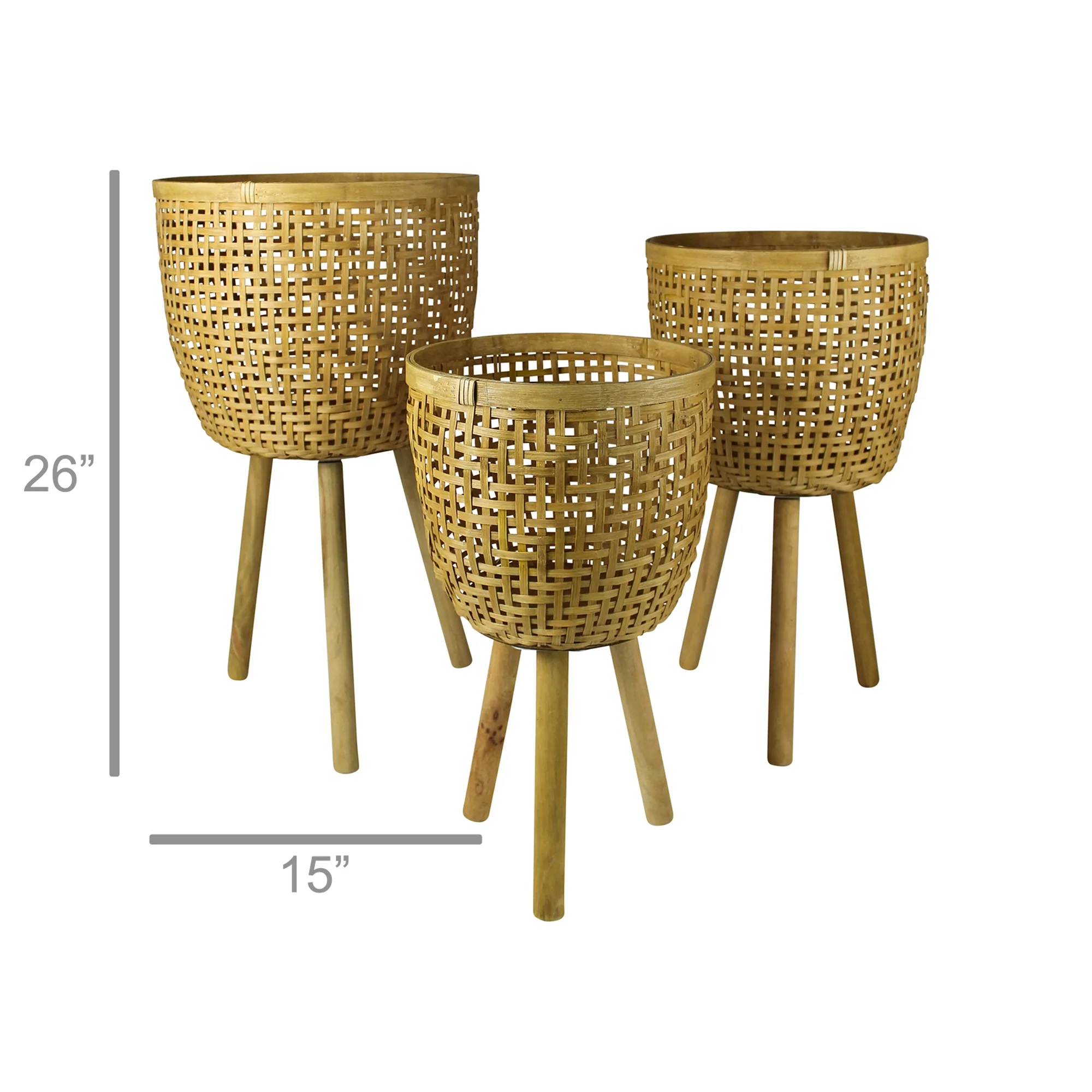 Acoma Baskets, Rattan - Set of 3 By HomArt - Image 5