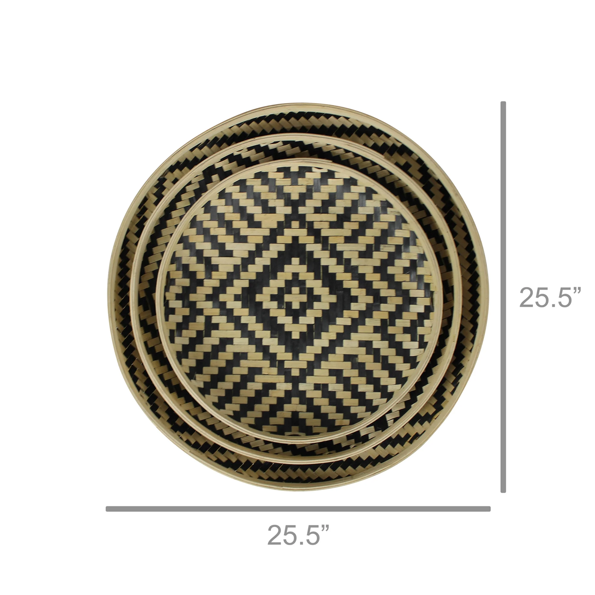 Acoma Trays, Rattan - Set of 3 By HomArt - Image 2