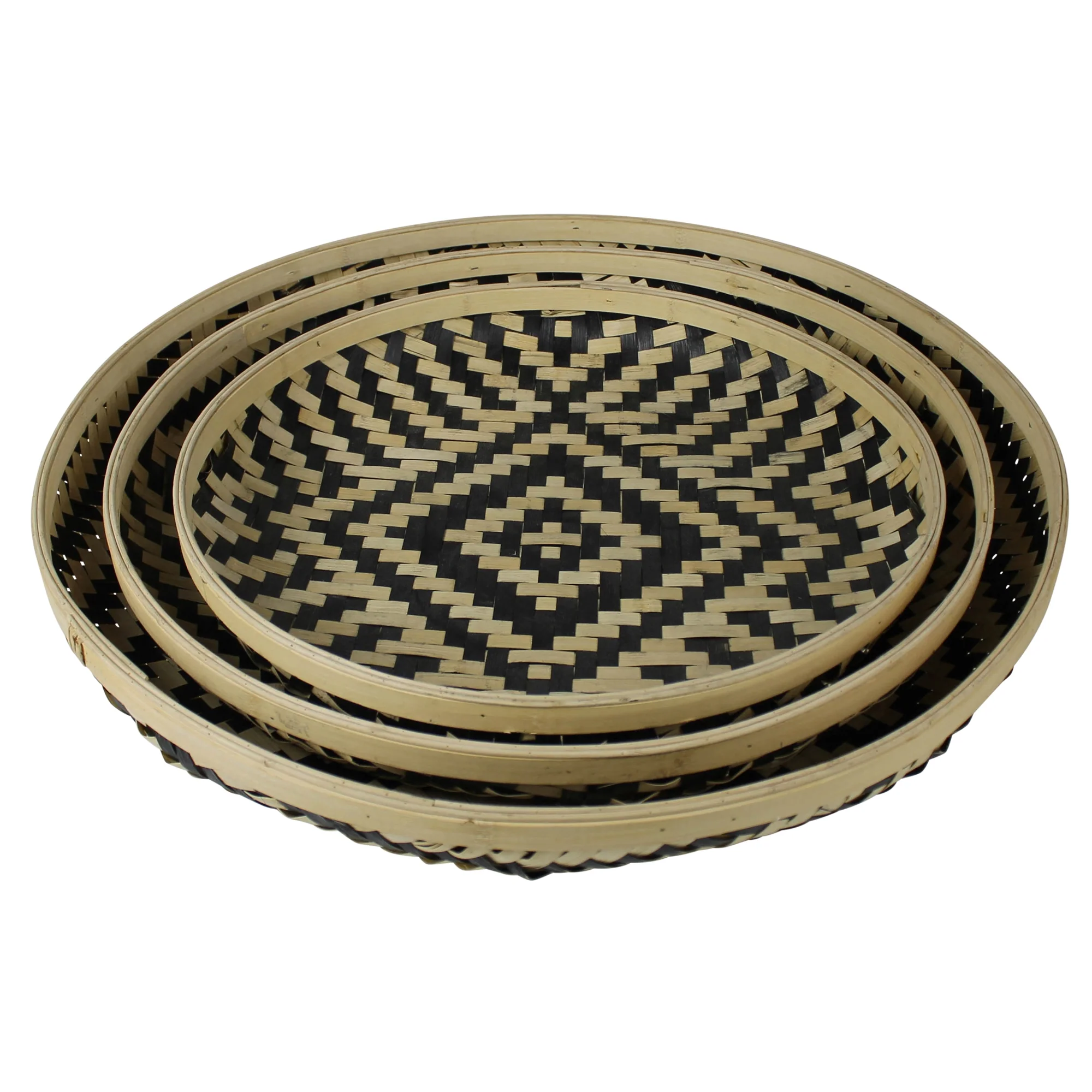 Acoma Trays, Rattan - Set of 3 By HomArt - Image 3