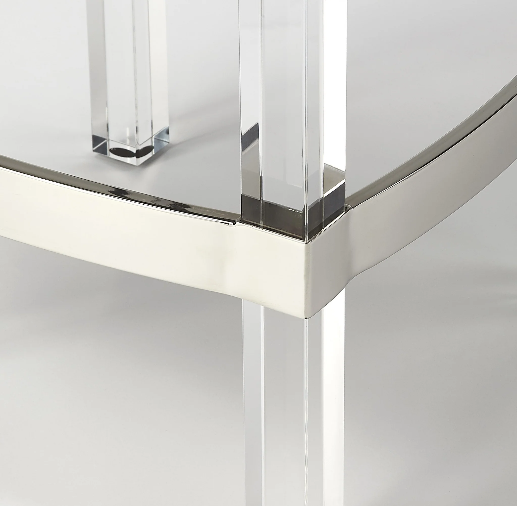 Acrylic And Black Leather Counter Stool By Homeroots - Image 7