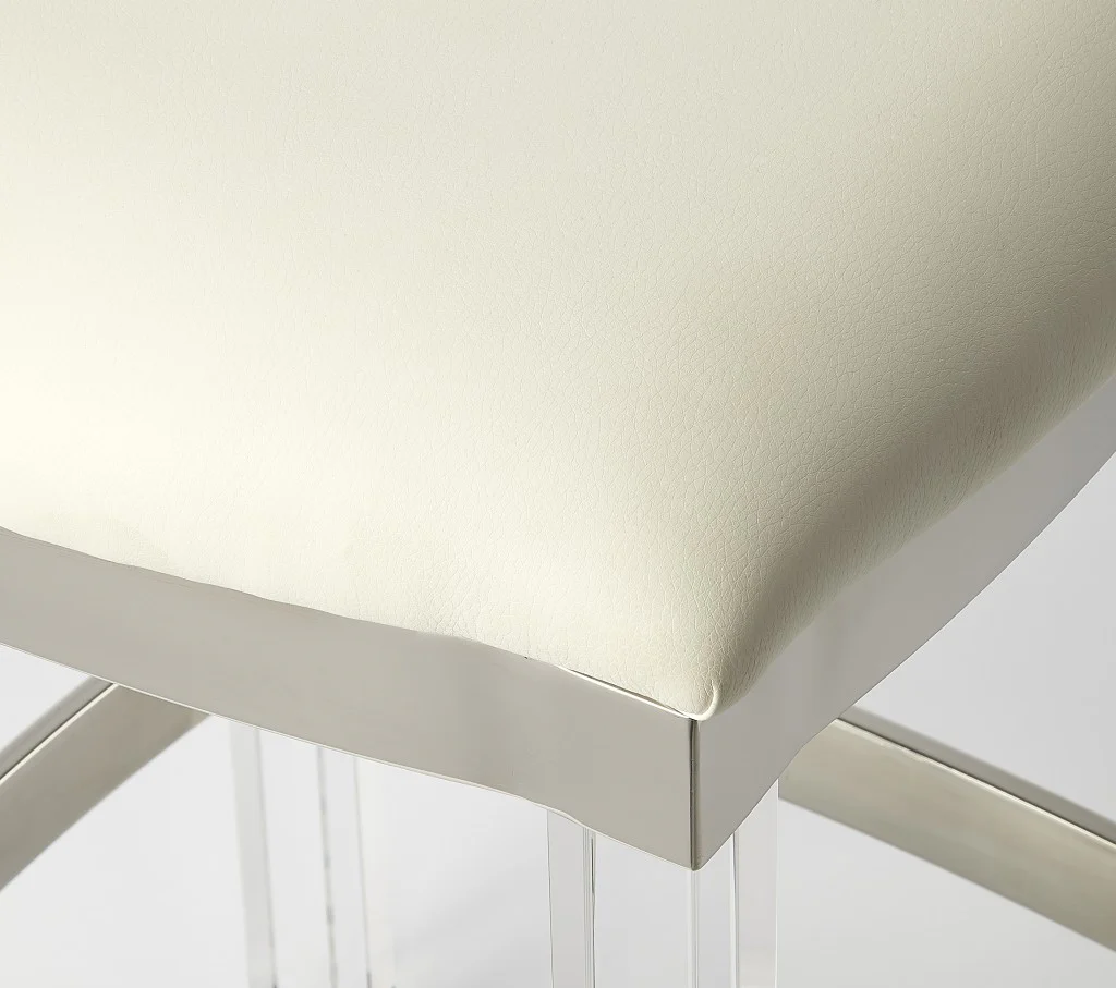 Acrylic And Black Leather Counter Stool By Homeroots - Image 8