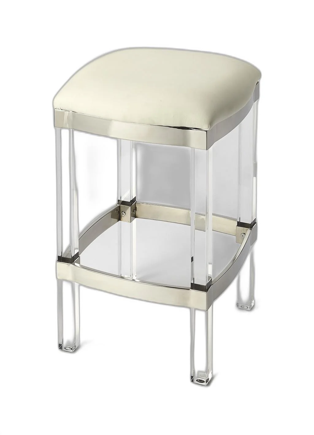 Acrylic And Black Leather Counter Stool By Homeroots - Image 9