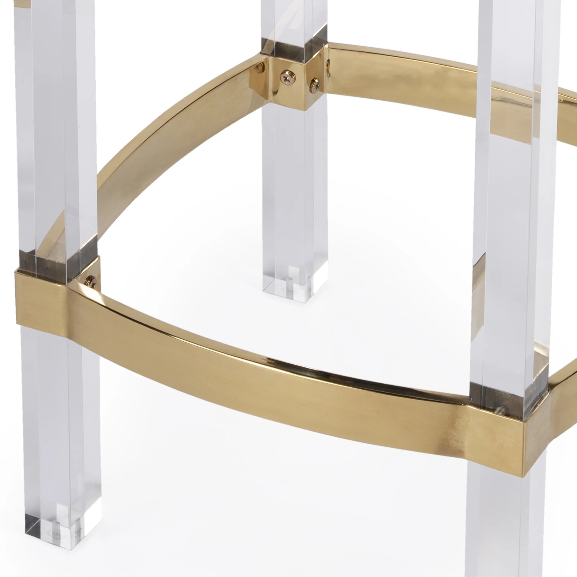 Acrylic And Polished Gold Counter Stool By Homeroots - Image 3