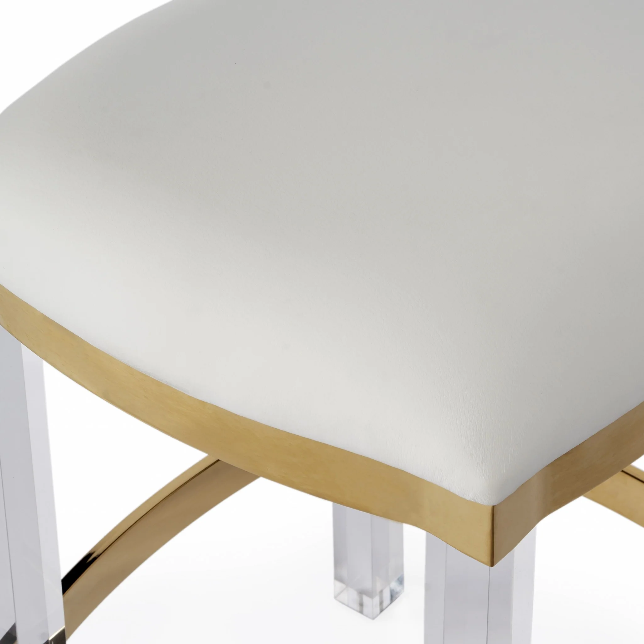 Acrylic And Polished Gold Counter Stool By Homeroots - Image 4