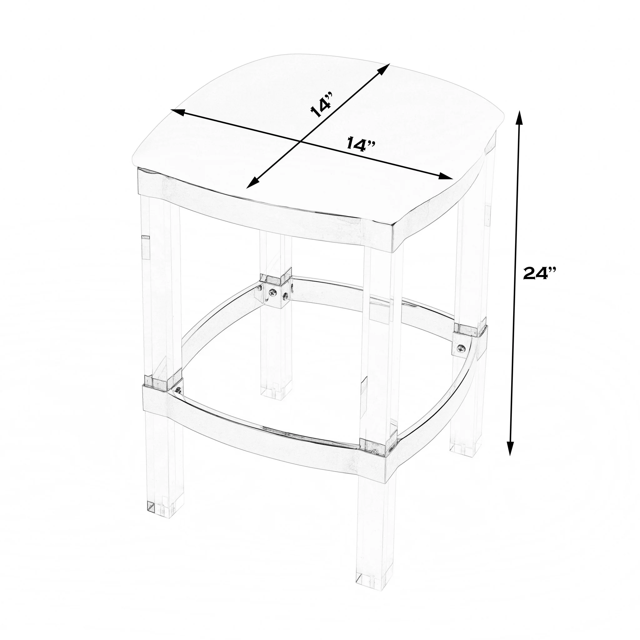 Acrylic And Polished Gold Counter Stool By Homeroots - Image 6