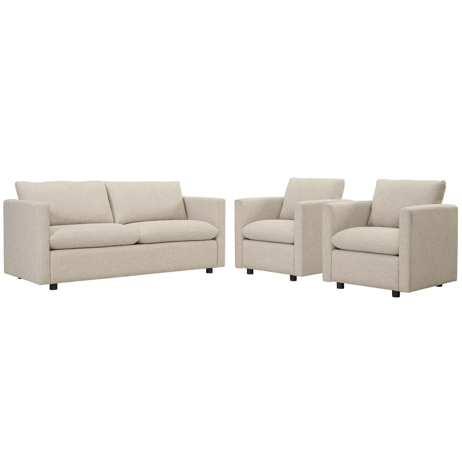 Activate 3 Piece Upholstered Fabric Set By Modway - EEI-4046 - Image 2