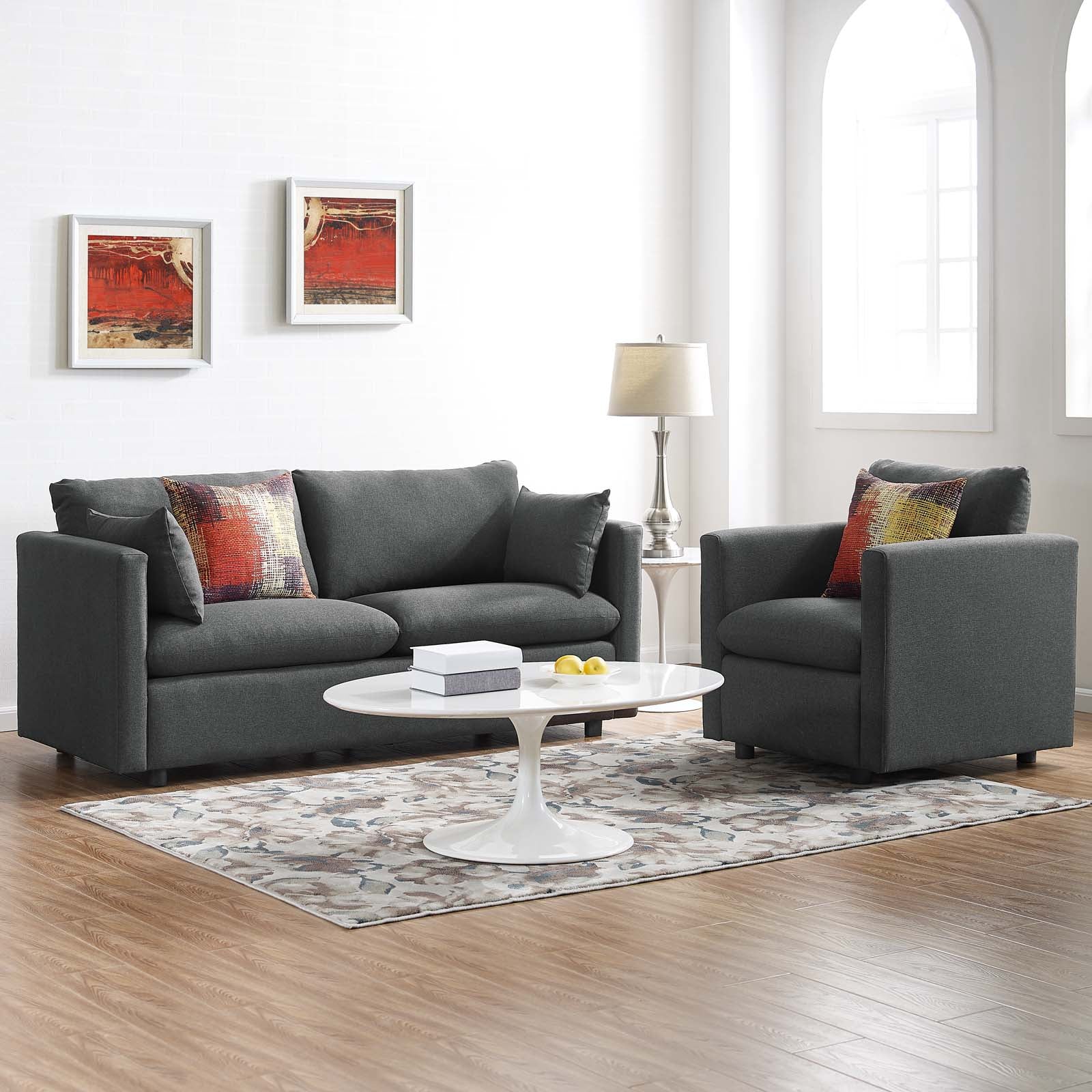 Activate Upholstered Fabric Sofa and Armchair Set By Modway - EEI-4045 - Image 7