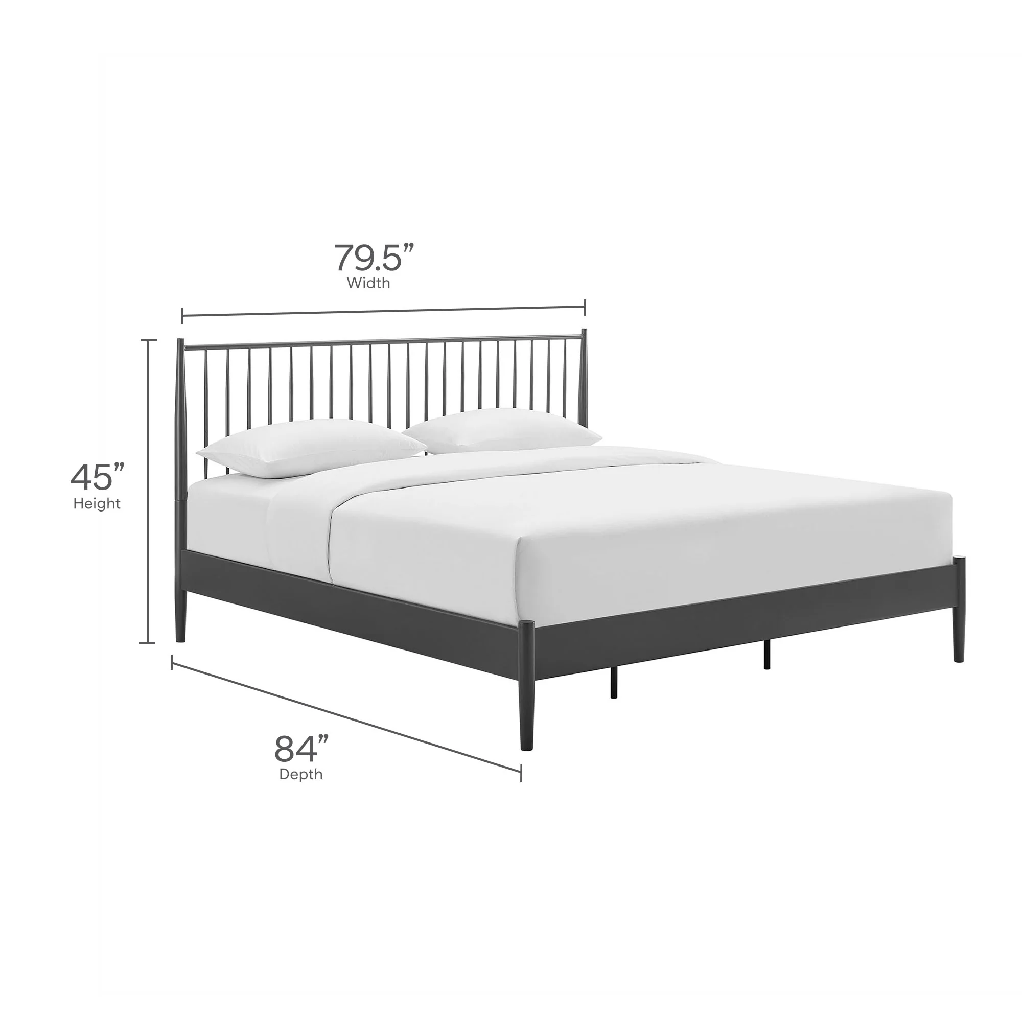 Adair Spindle Metal King Platform Bed by Modway - Image 9