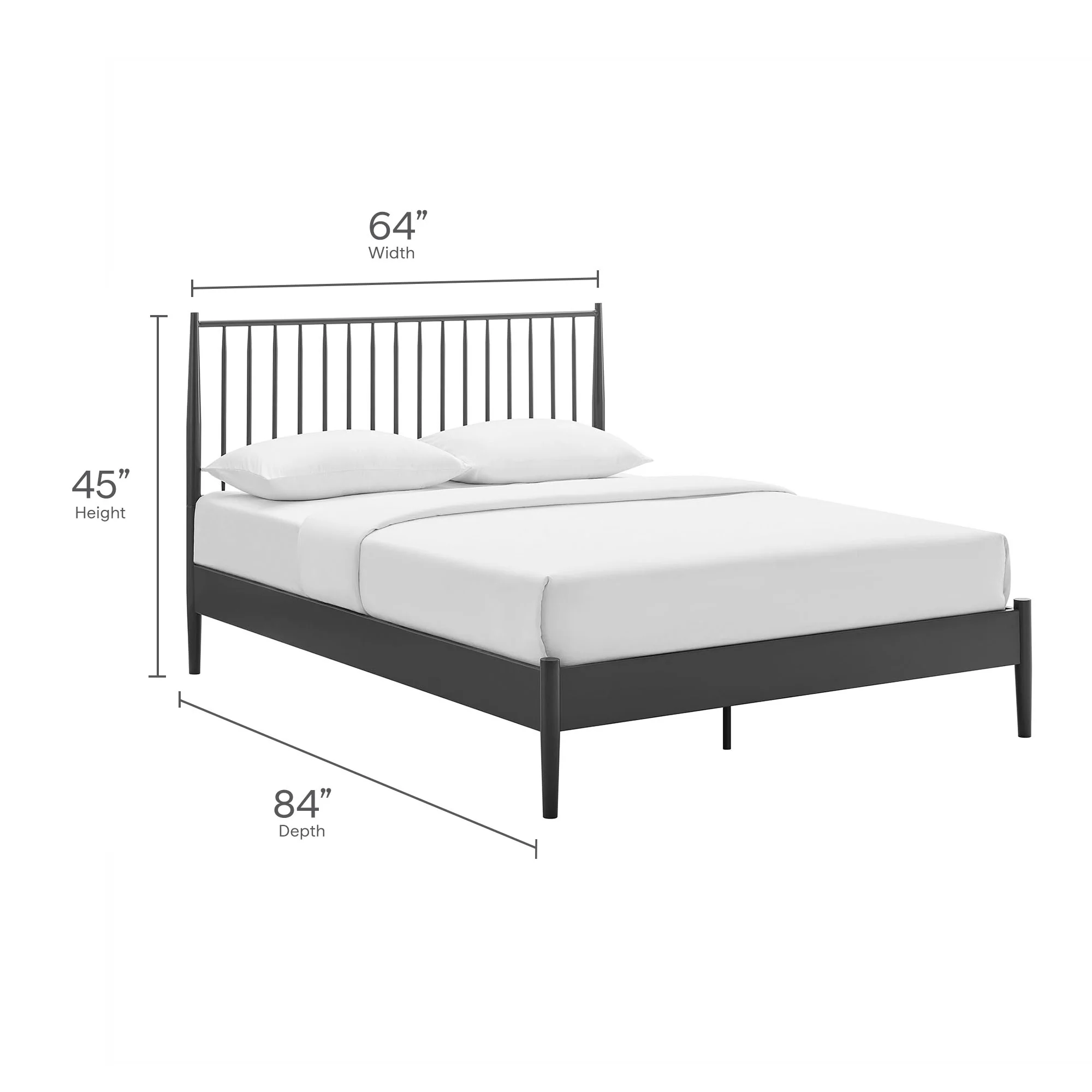 Adair Spindle Metal Queen Platform Bed by Modway - Image 9